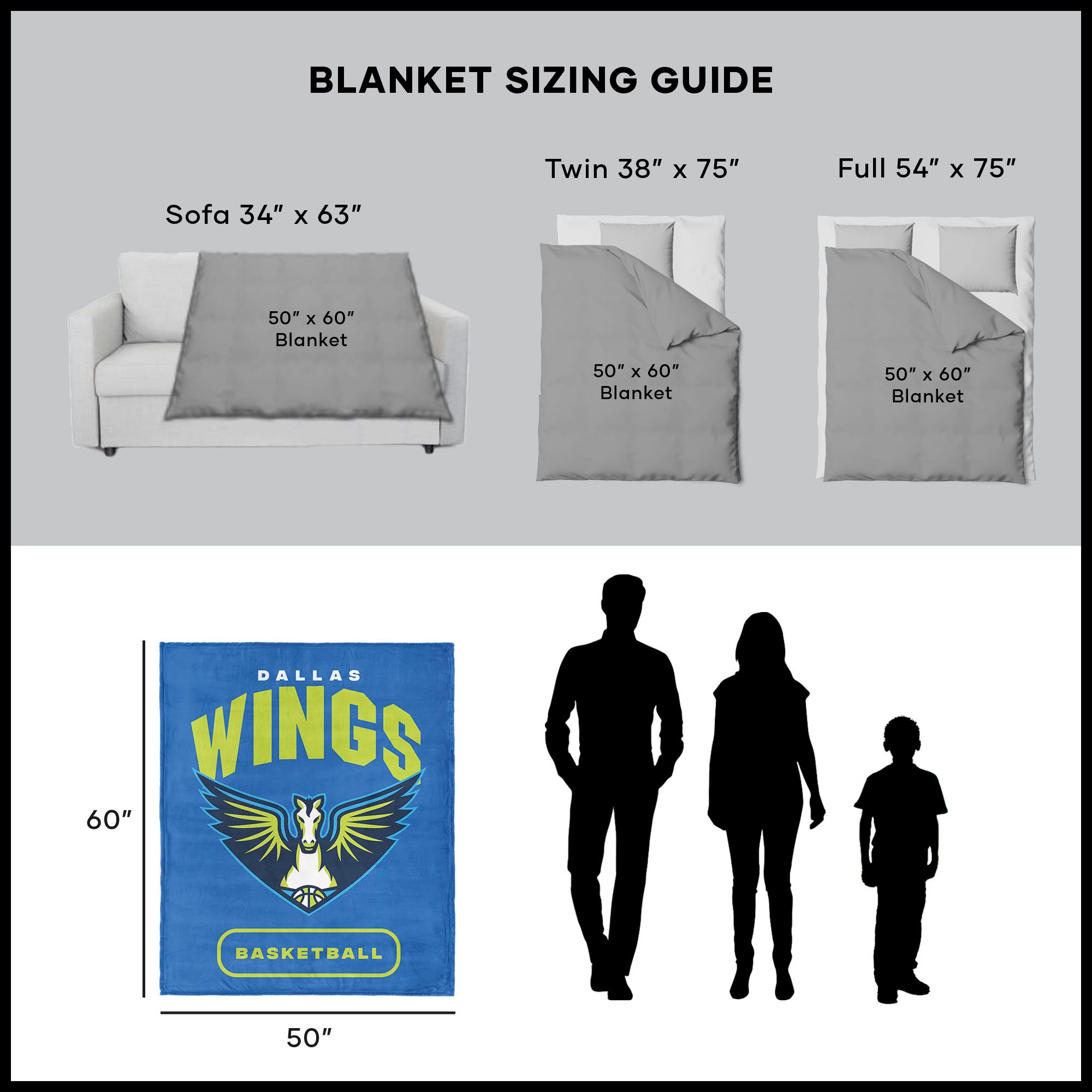 Northwest Dallas Wings Multi High Block Throw Blanket product image