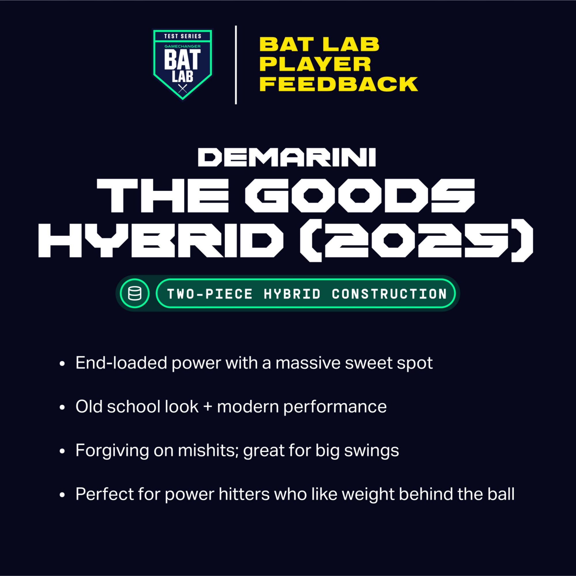 DeMarini The Goods Hybrid BBCOR Bat 2025 (-3) product image