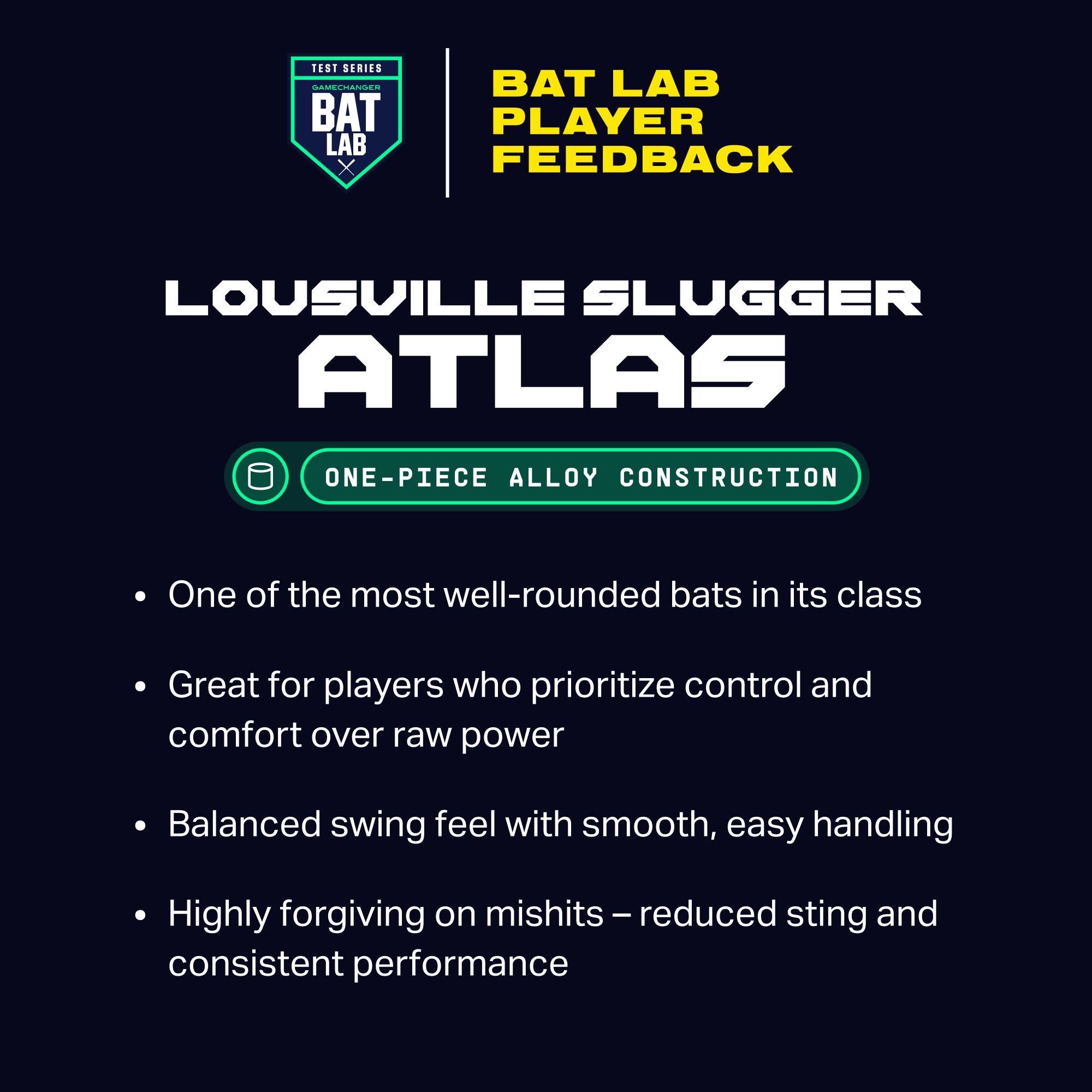 Louisville Slugger Atlas Model 1 Limited Edition BBCOR Bat 2025 (-3) product image