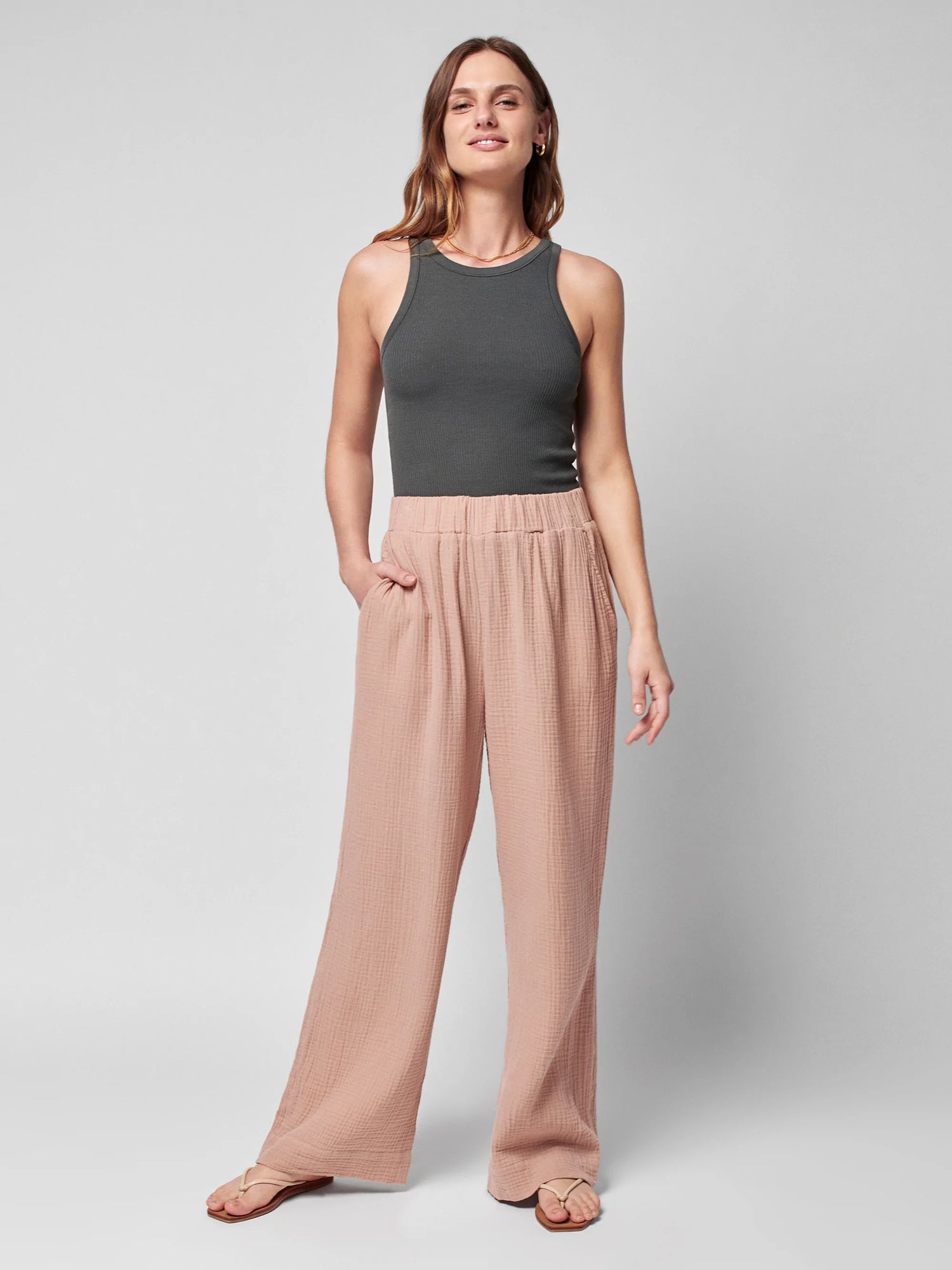 Faherty Women's Dream Cotton Gauze Wide Pants product image