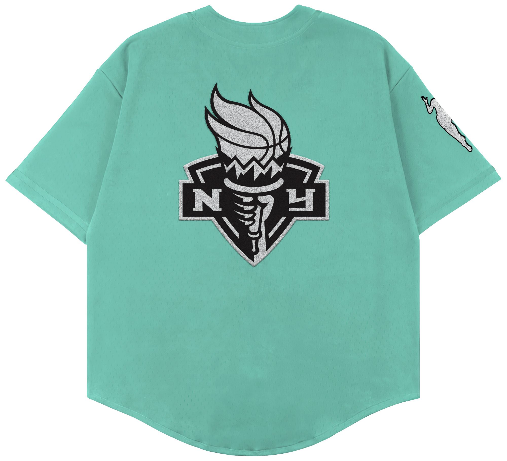 PLAYA SOCIETY Men's New York Liberty Mint Wordmark Baseball Jersey product image