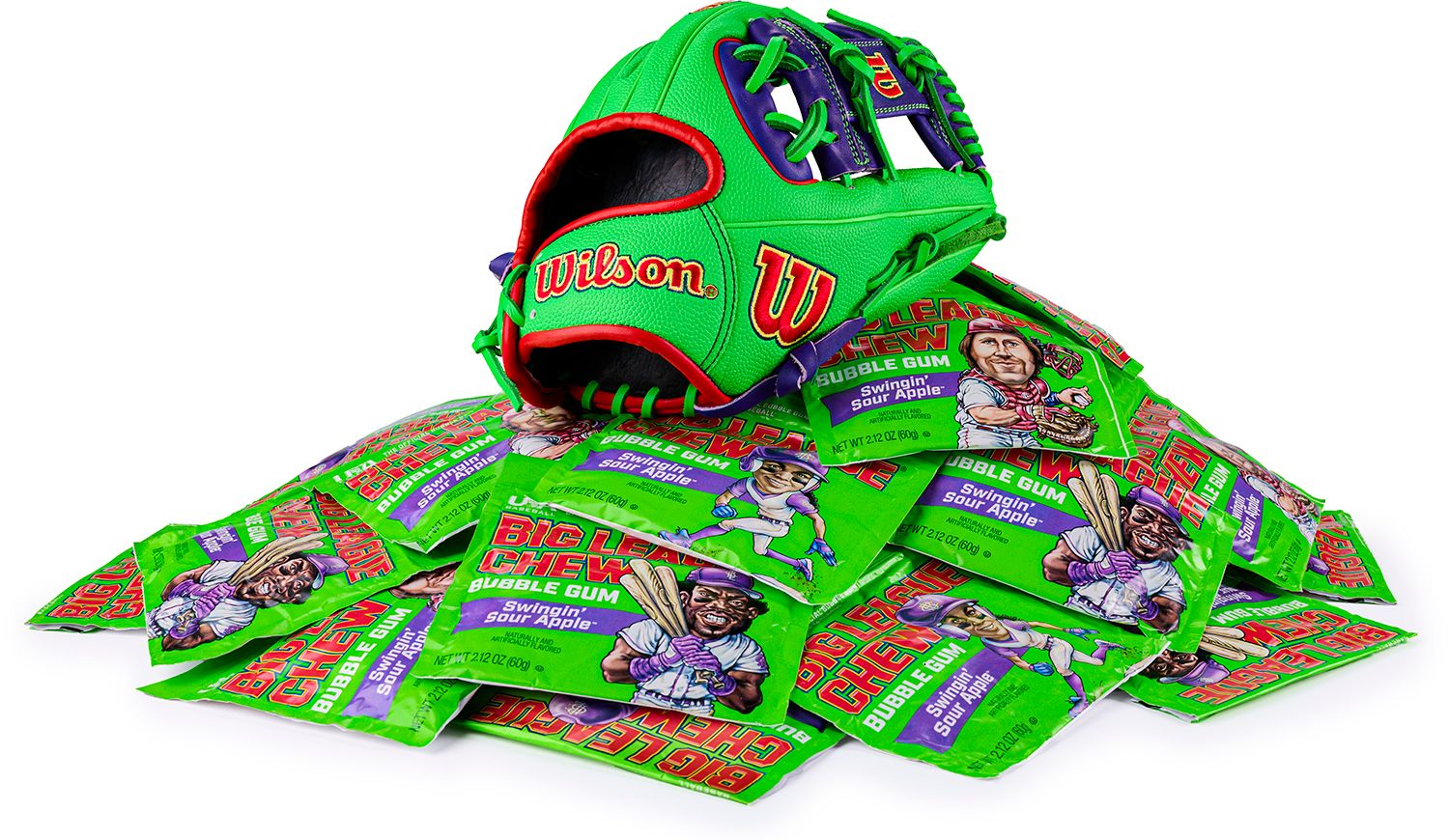 Wilson x Big League Chew 11.5" Swingin' Sour Apple 1786SS A2000 SuperSkin Series Glove product image