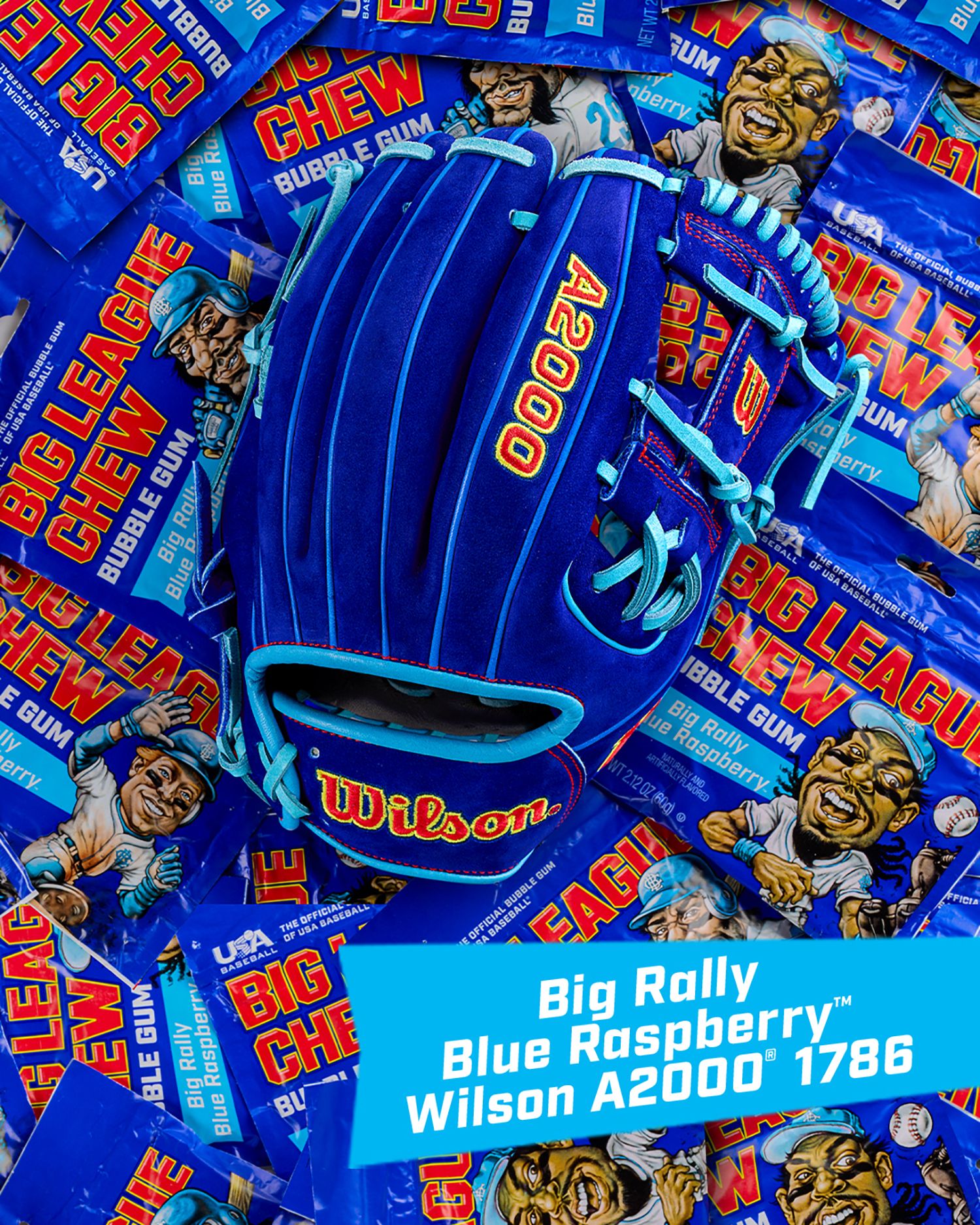 Wilson x Big League Chew 11.5" Big Rally Blue Raspberry 1786 A2000 SuperSkin Series Glove product image