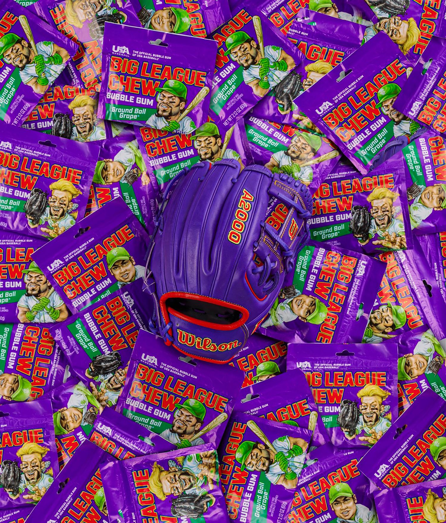 Wilson x Big League Chew 11.5" Ground Ball Grape 1786 A2000 SuperSkin Series Glove product image