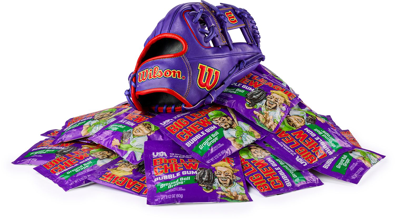 Wilson x Big League Chew 11.5" Ground Ball Grape 1786 A2000 SuperSkin Series Glove product image