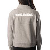 The Wild Collective Women's Chicago Bears Backhit Grey Quarter-Zip Pullover T-Shirt product image