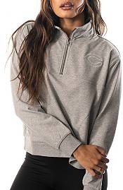 The Wild Collective Women's Chicago Bears Backhit Grey Quarter-Zip Pullover T-Shirt product image