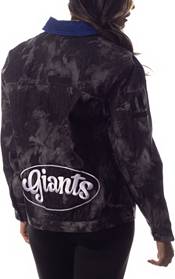 The Wild Collective Women's New York Giants Tie Dye Denim Black Jacket product image