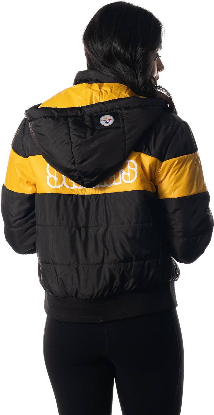 The Wild Collective Women's Pittsburgh Steelers Black Hooded