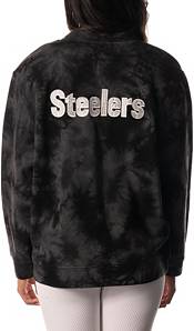The Wild Collective Women's Pittsburgh Steelers Tie Dye Black Cardigan product image