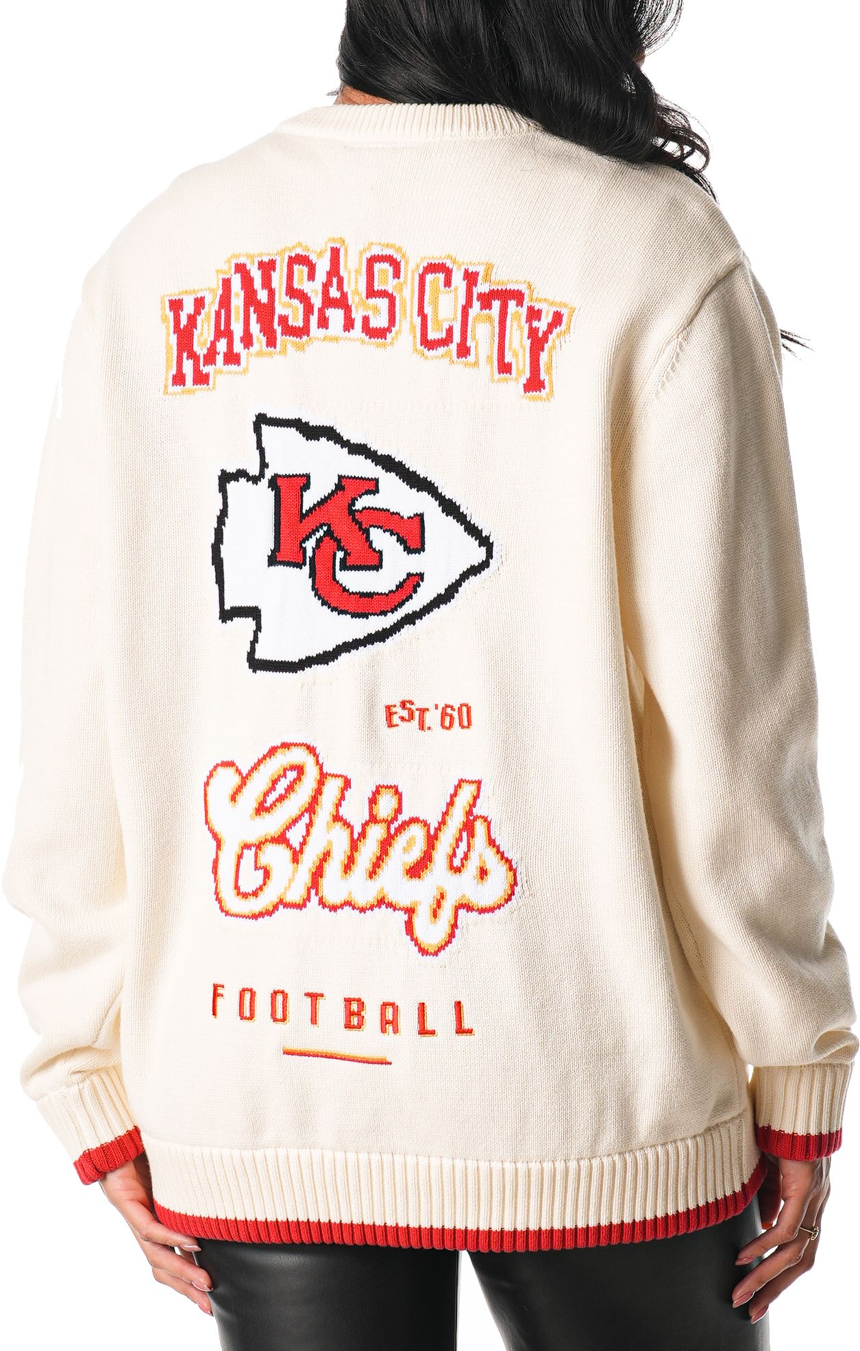 The Wild Collective Adult Kansas City Chiefs Oversized Cream Crew