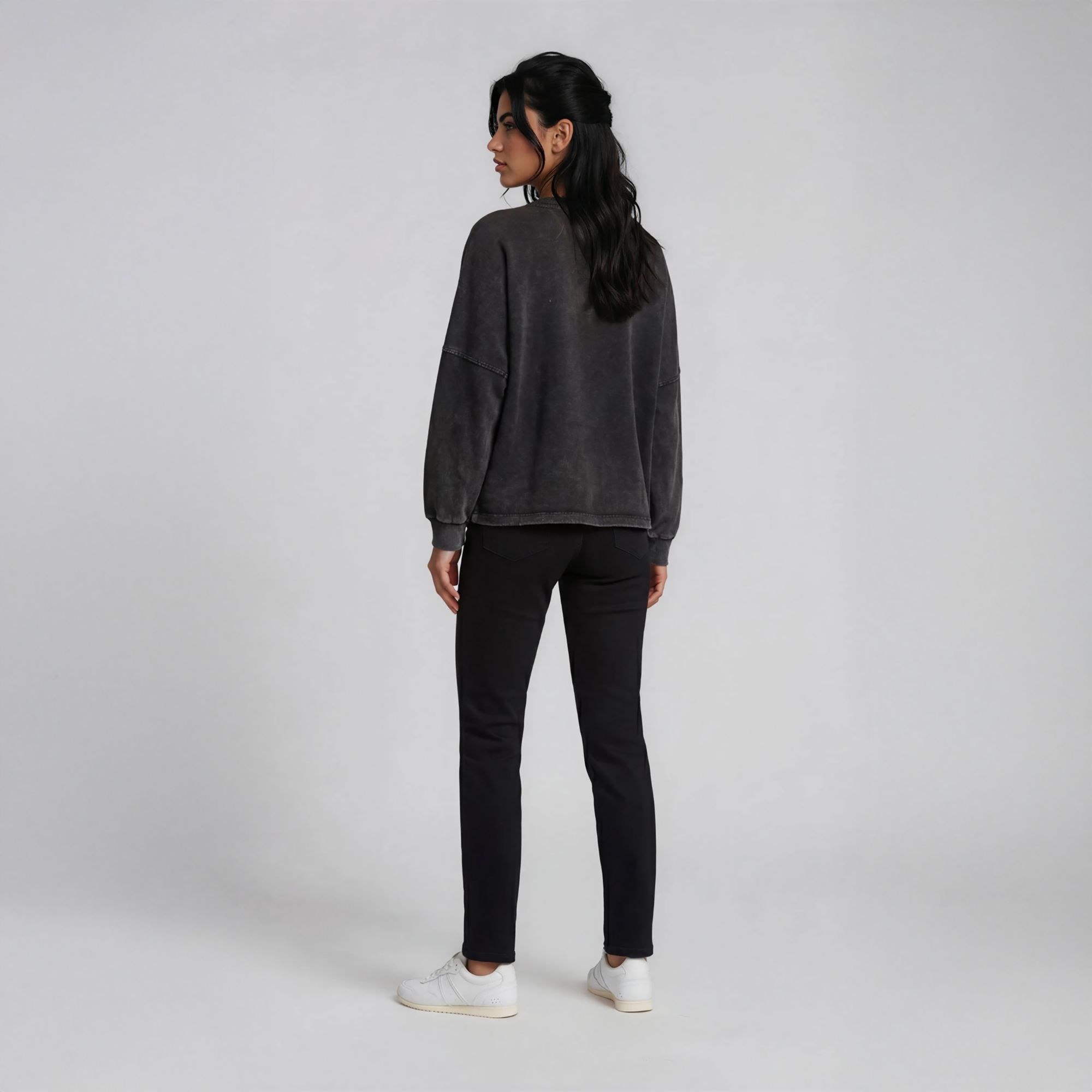 The Wild Collective Adult Indiana Fever Black Oversized Long Sleeve Dolman Shirt product image