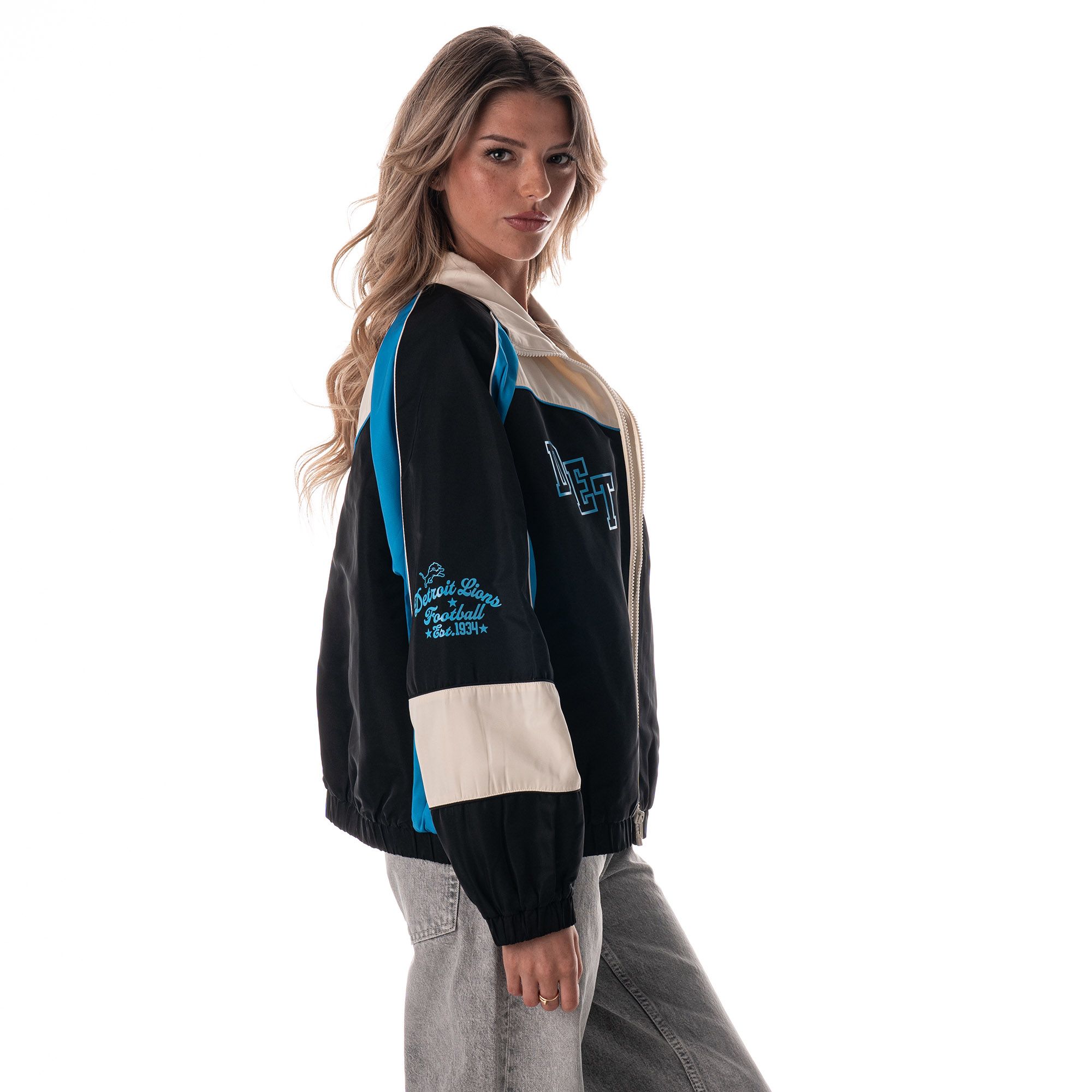 The Wild Collective Women's Detroit Lions Colorblock Track Jacket product image