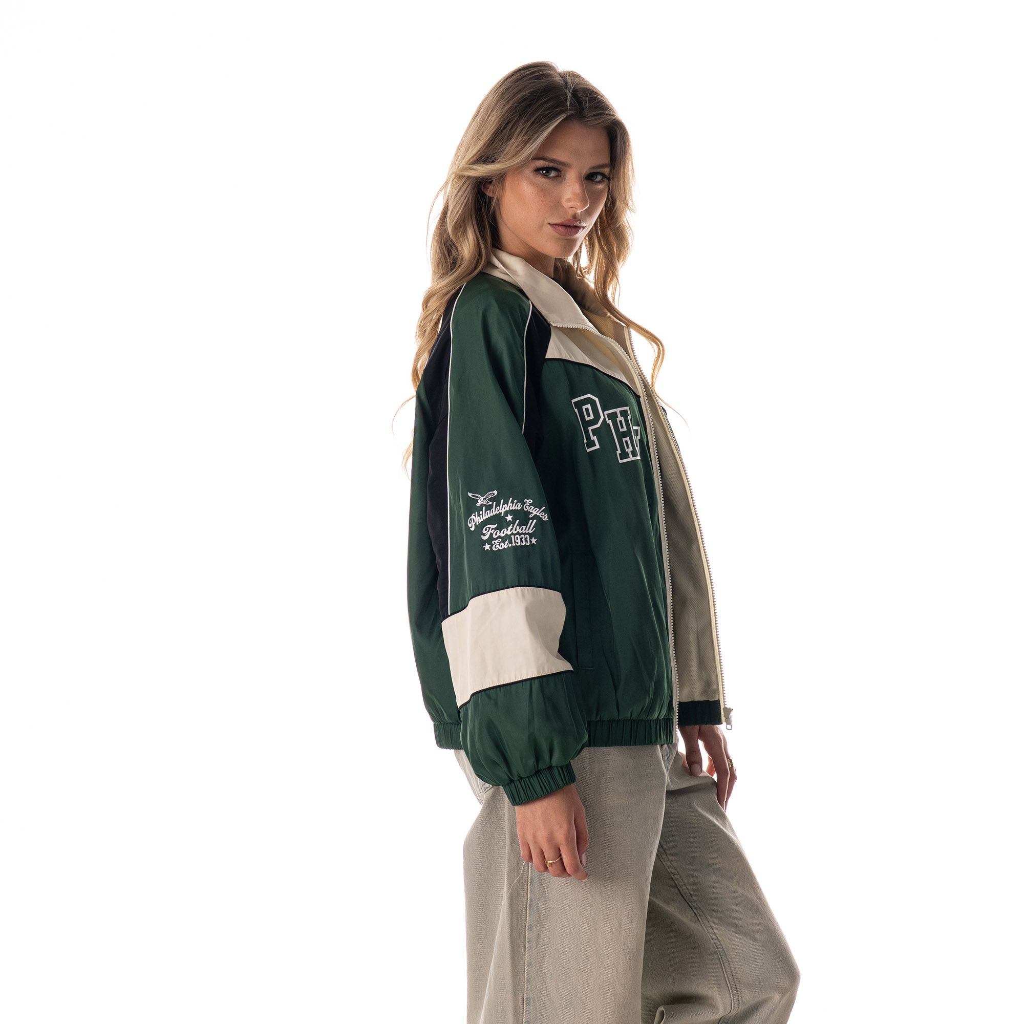 The Wild Collective Women's Philadelphia Eagles Colorblock Track Jacket product image