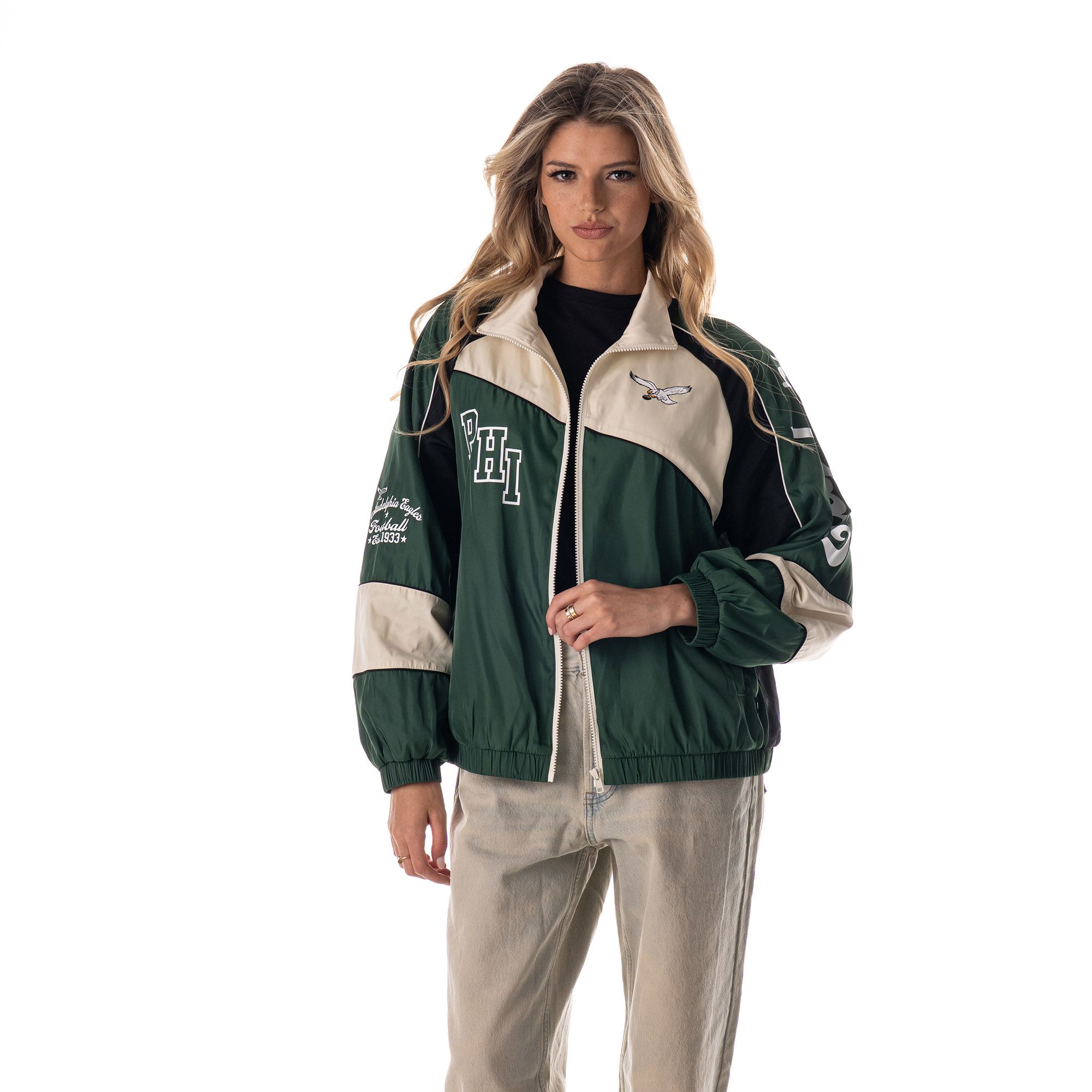 The Wild Collective Women's Philadelphia Eagles Colorblock Track Jacket product image