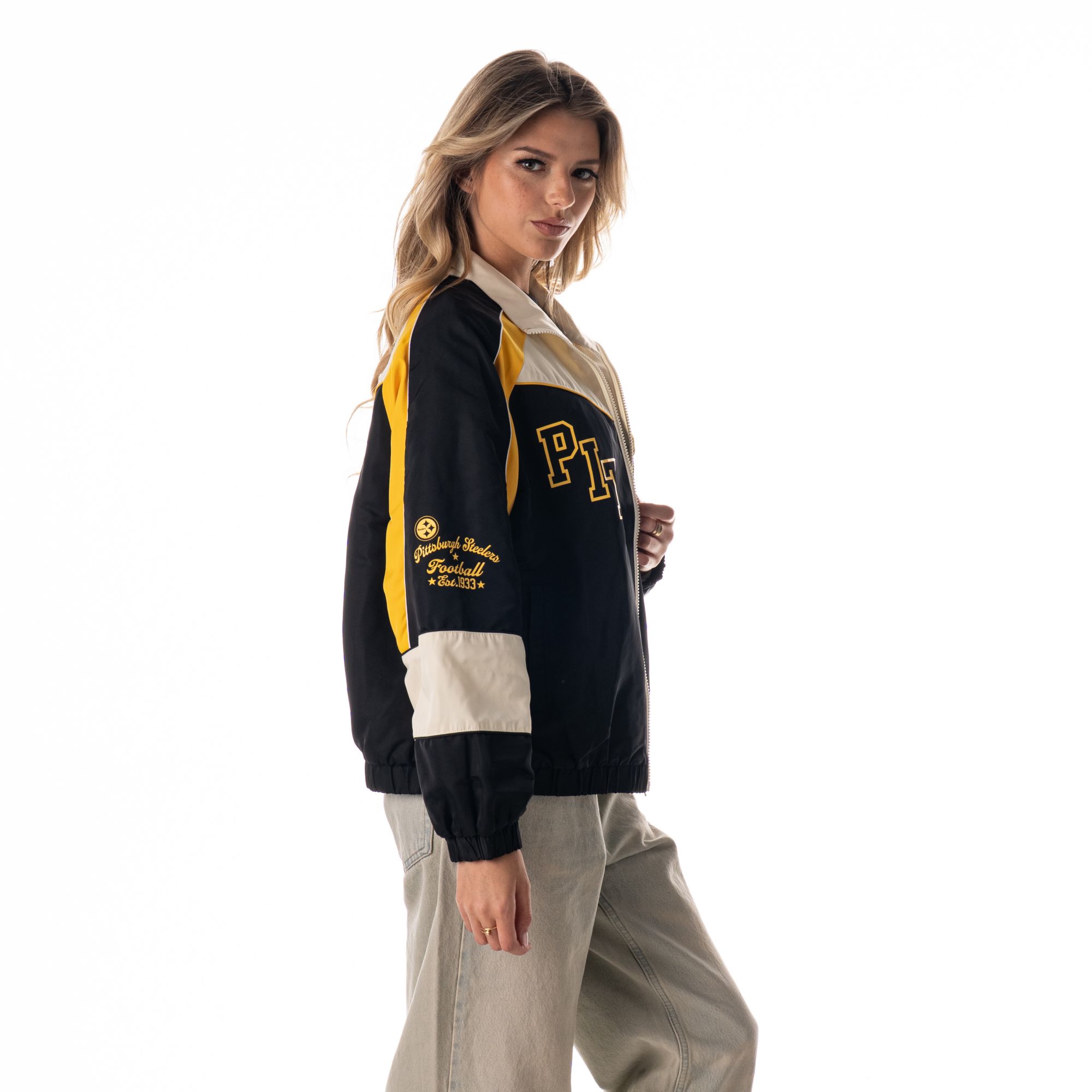 The Wild Collective Women's Pittsburgh Steelers Colorblock Track Jacket product image