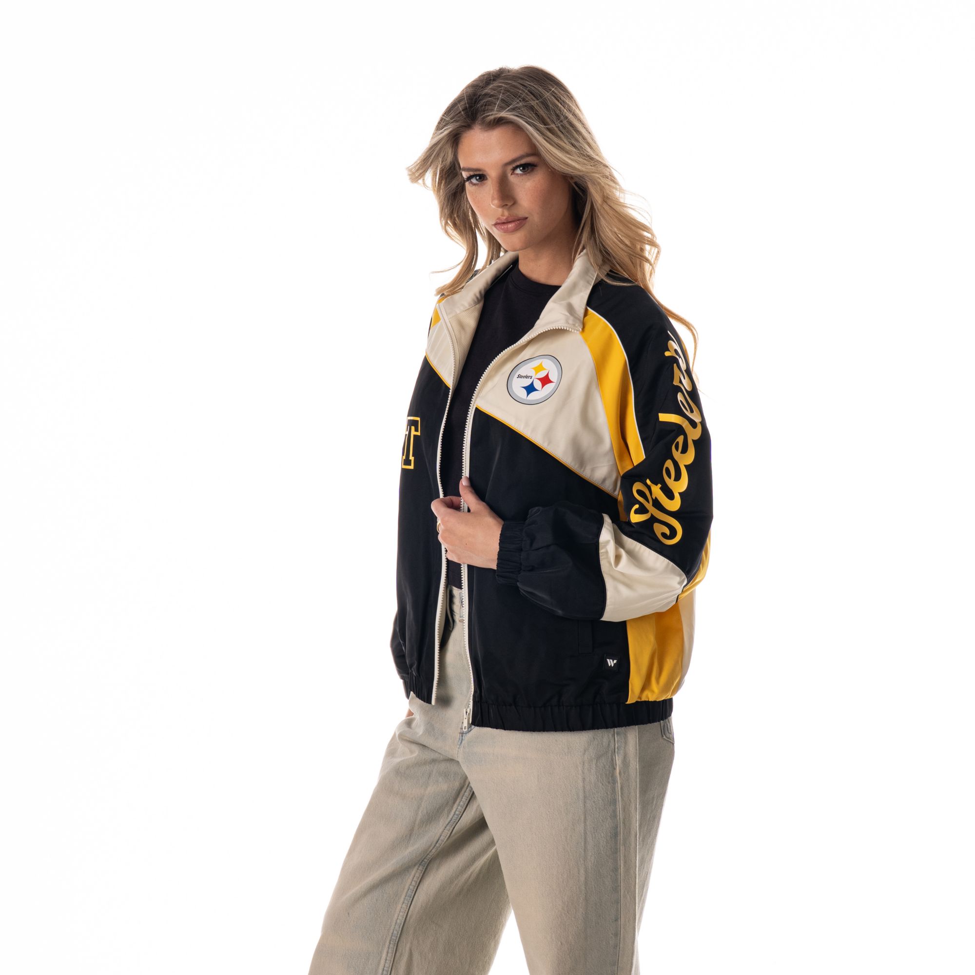 The Wild Collective Women's Pittsburgh Steelers Colorblock Track Jacket product image