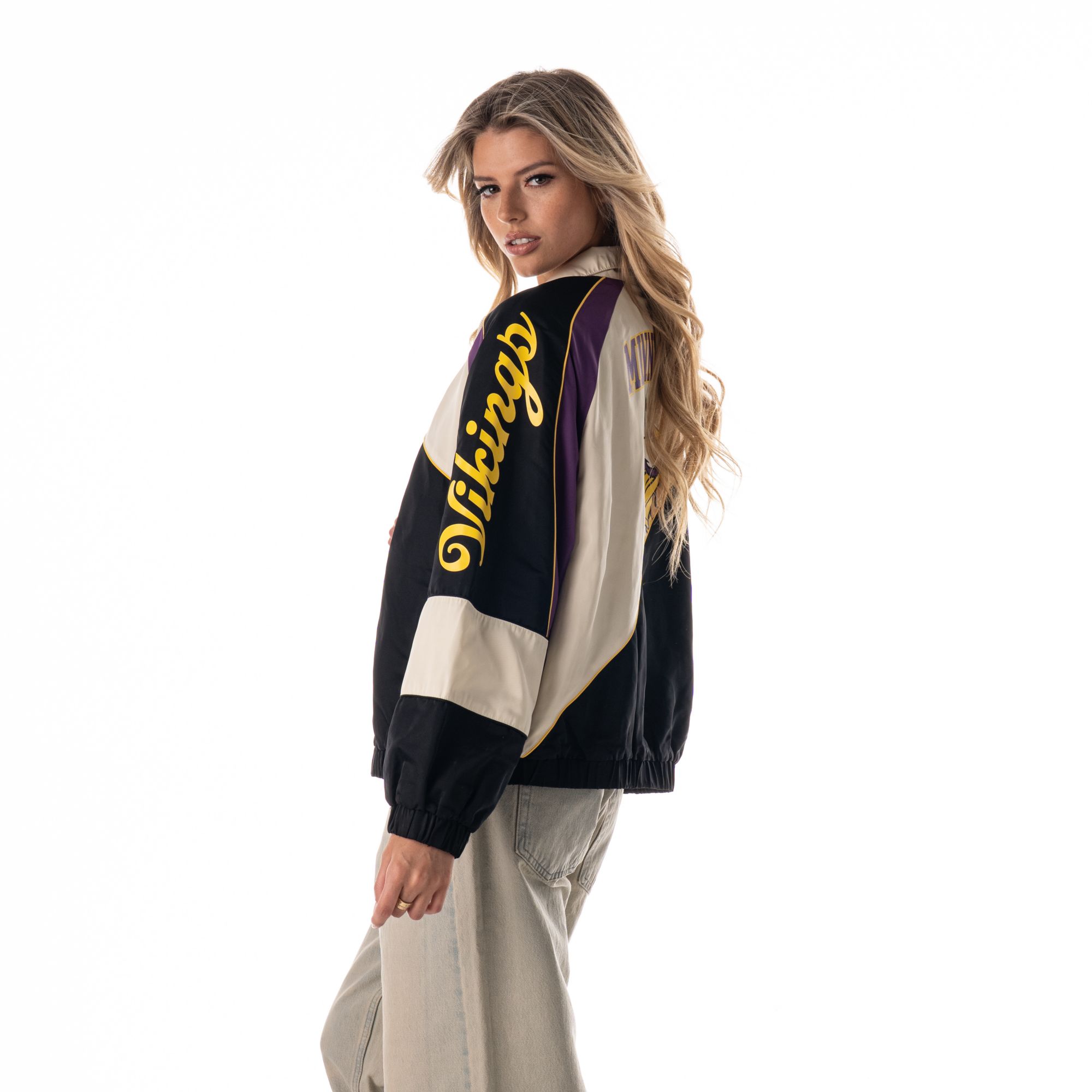 The Wild Collective Women's Minnesota Vikings Colorblock Track Jacket product image