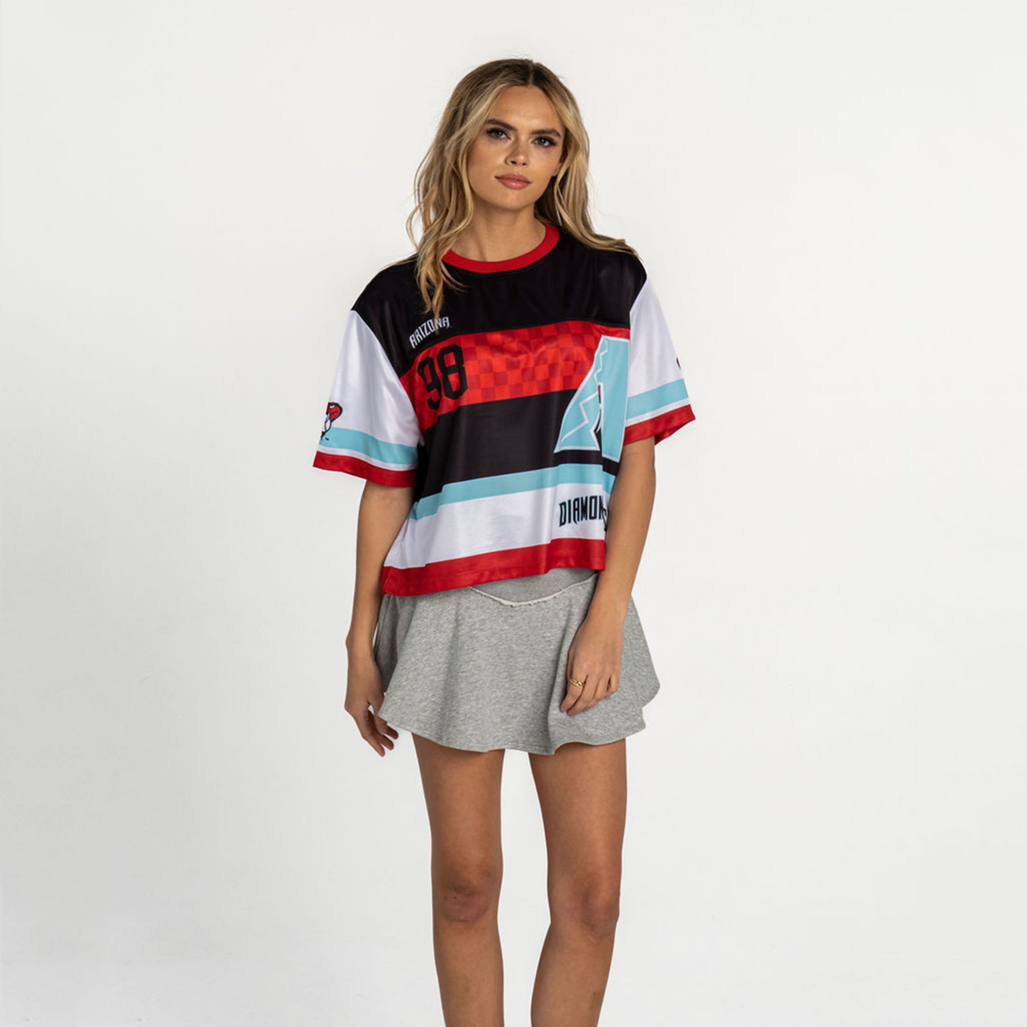 The Wild Collective Women's Arizona Diamondbacks Maroon Mesh Boxy Vintage T-Shirt product image