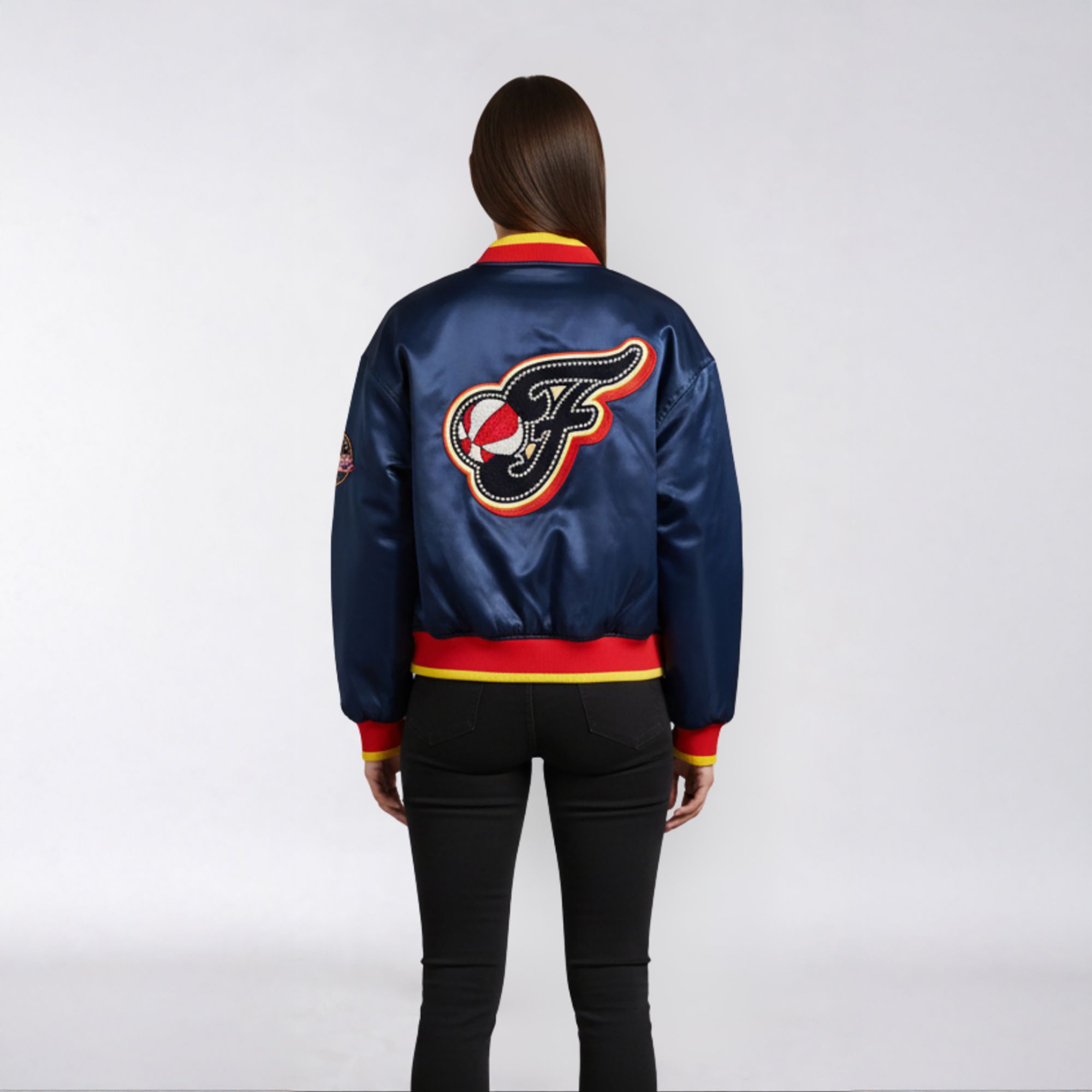 The Wild Collective Women's Indiana Fever Navy Satin Jacket product image