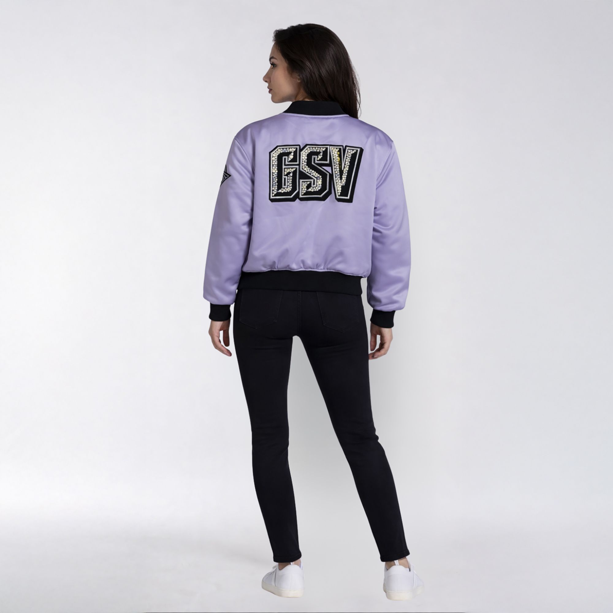 The Wild Collective Women's Golden State Valkyries Purple Satin Jacket product image