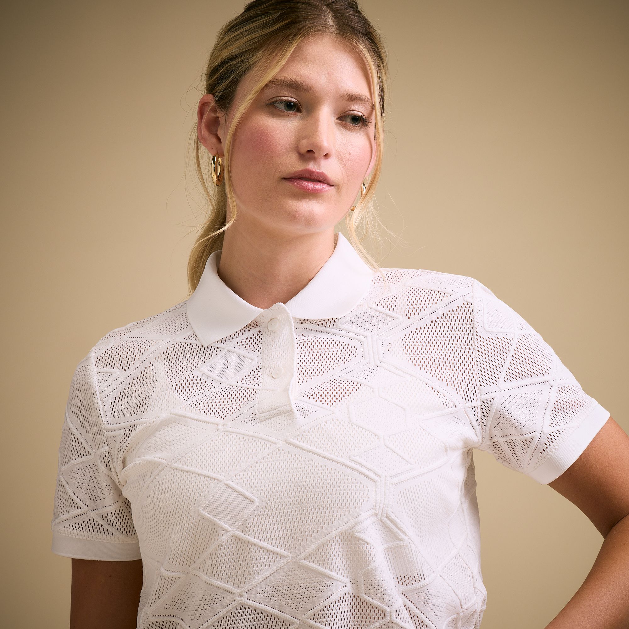 CALIA Women's Golf Fashion Lace Short Sleeve Polo product image