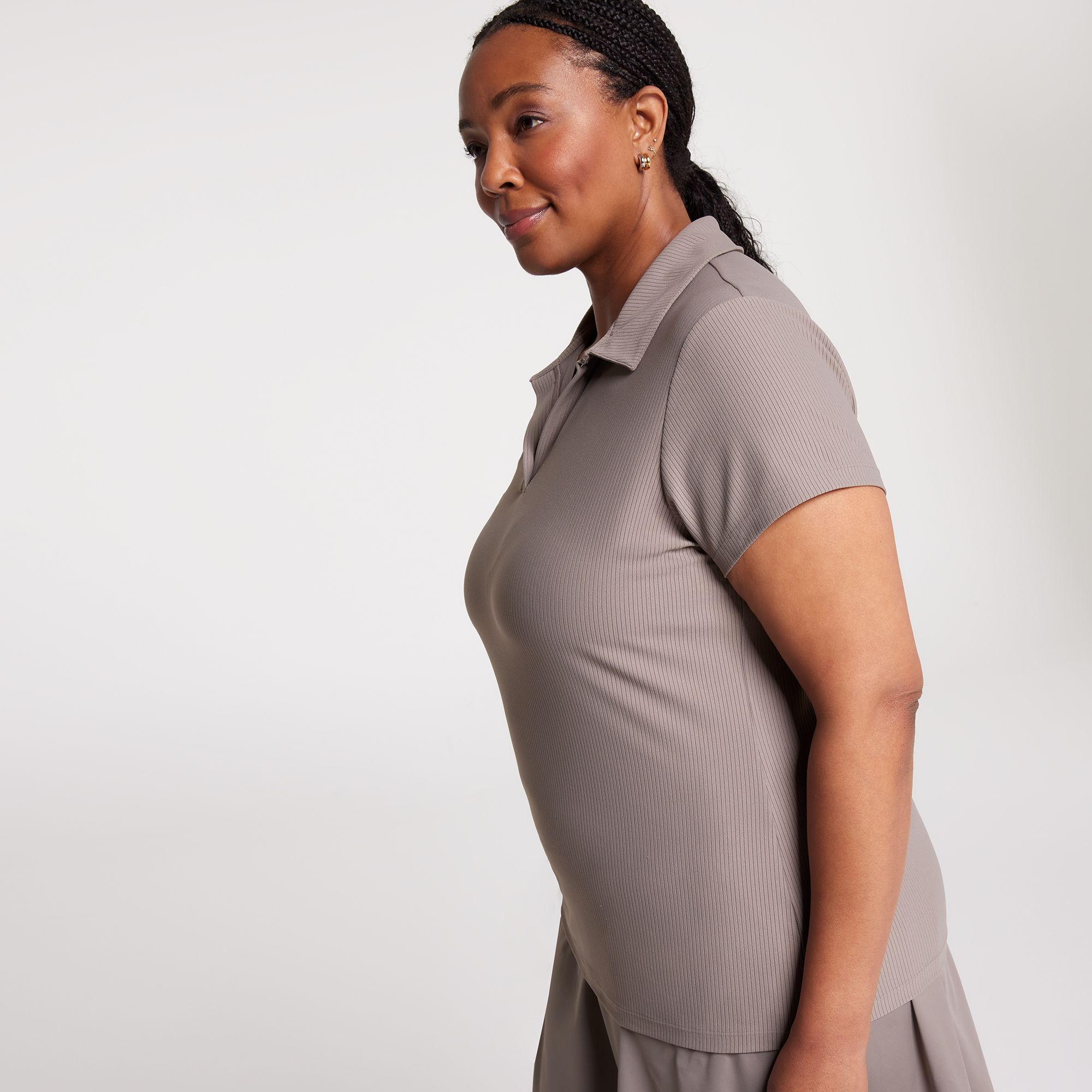 CALIA Women's Ribbed Johnny Collar Golf Polo product image