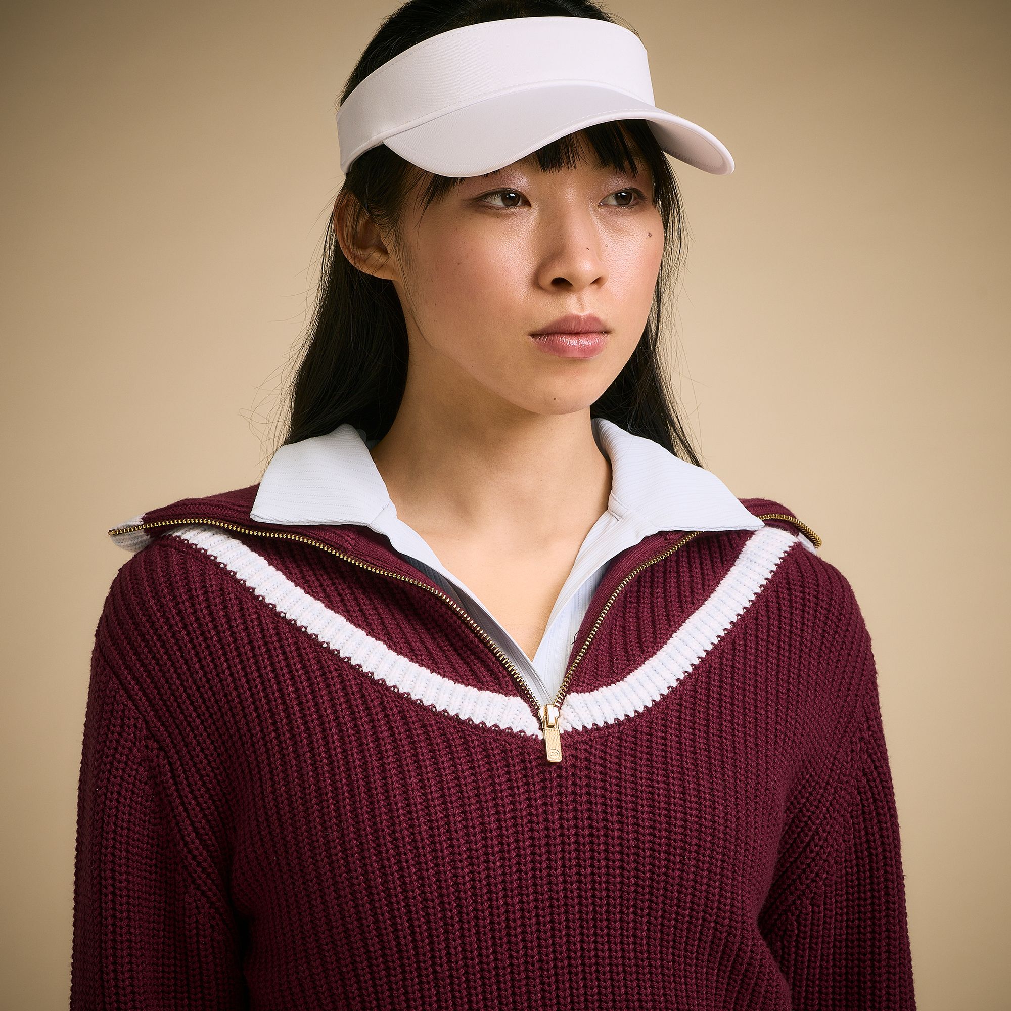 CALIA Women's Golf Tipped Quarter-Zip Sweater product image