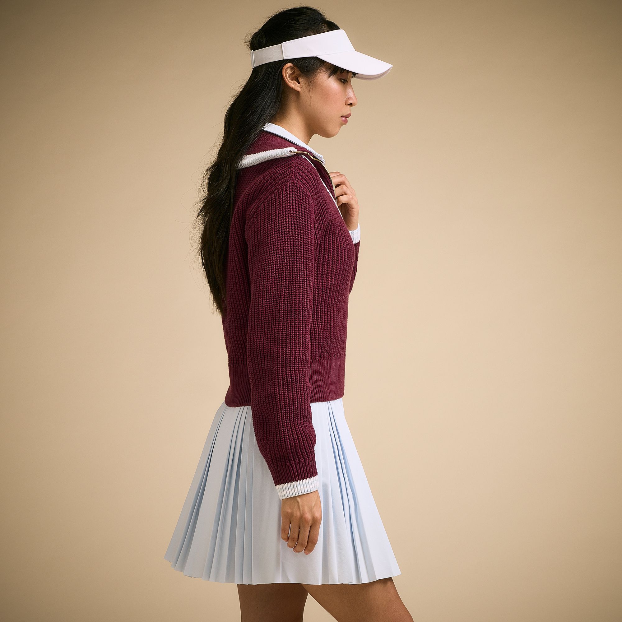 CALIA Women's Golf Tipped Quarter-Zip Sweater product image