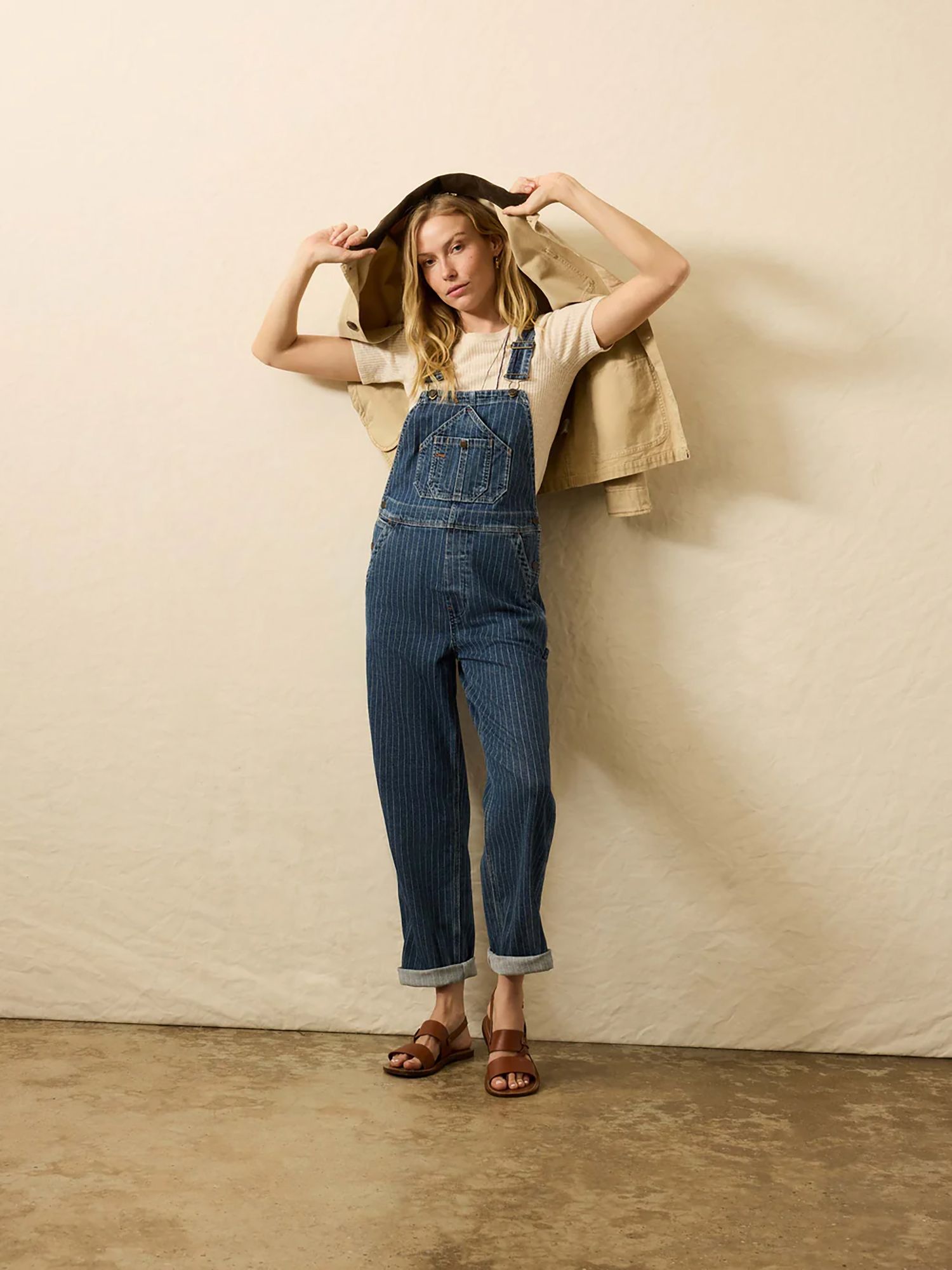 Faherty Women's Denim Riveter Overall Pants product image