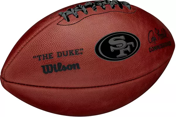 Wilson San Francisco 49ers Metallic 'The Duke' 11'' Football