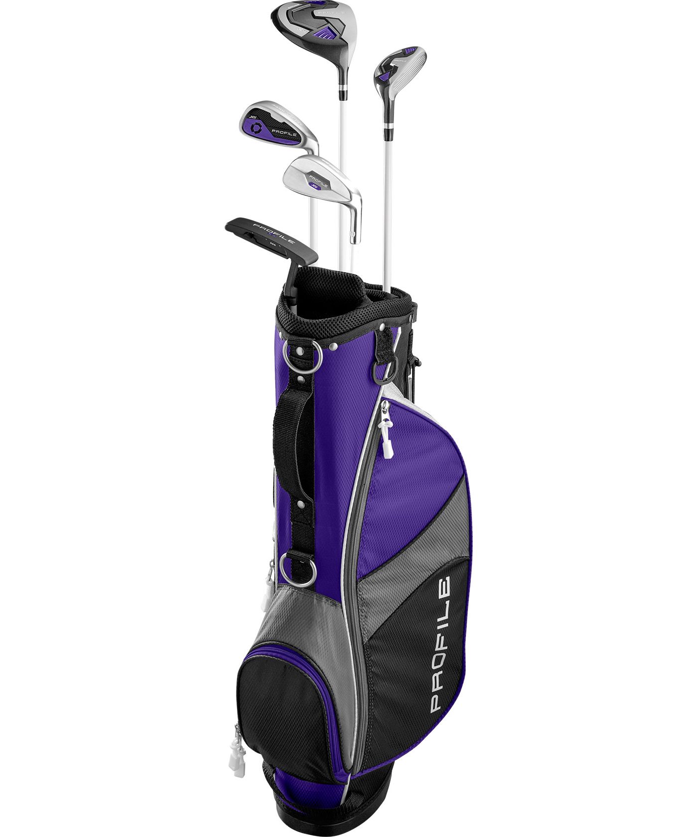 Wilson profile jr youth RH Golf Club store Set and Bag Stand