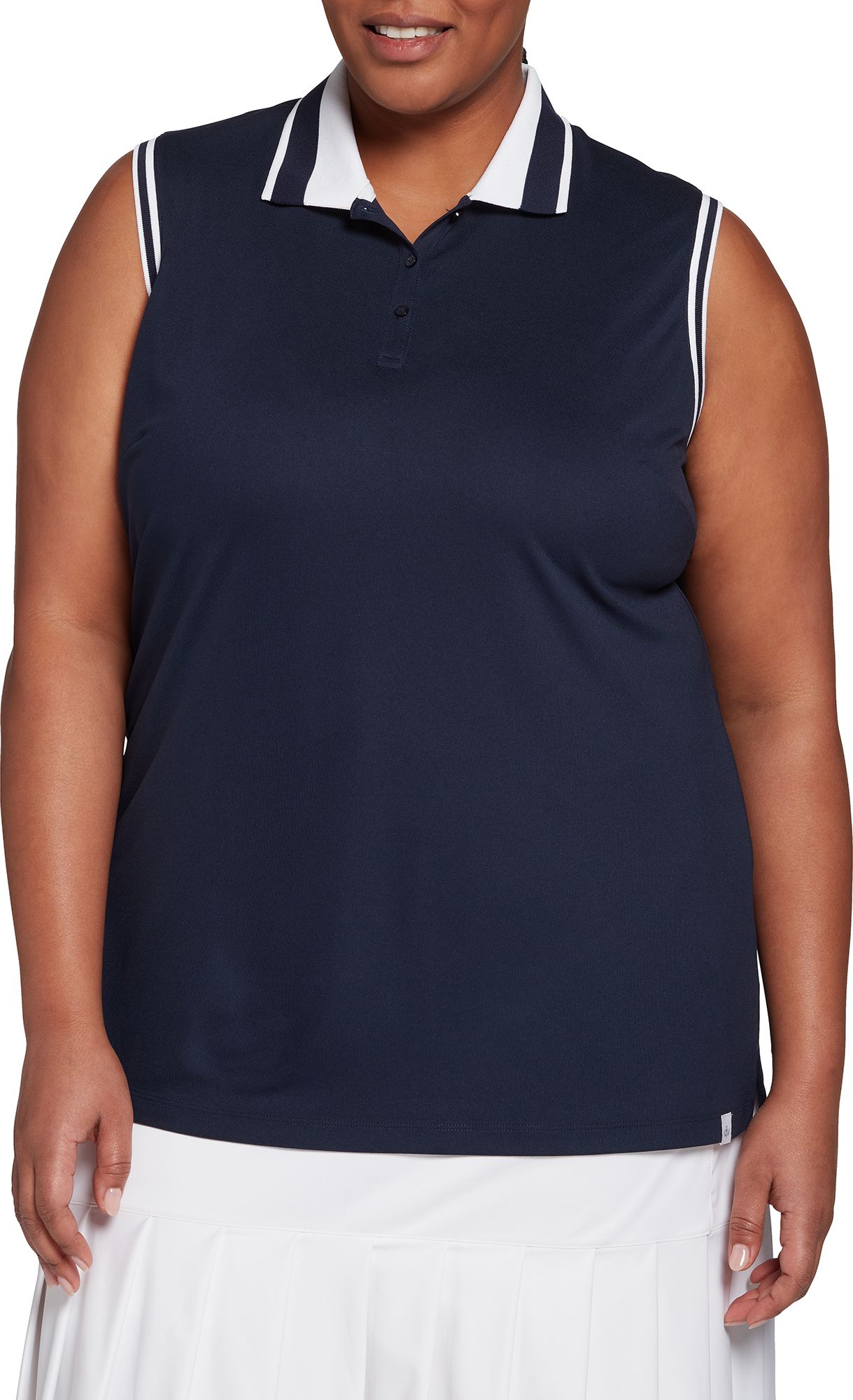 Walter Hagen Women's Pique Rib Trim Sleeveless Golf Polo product image