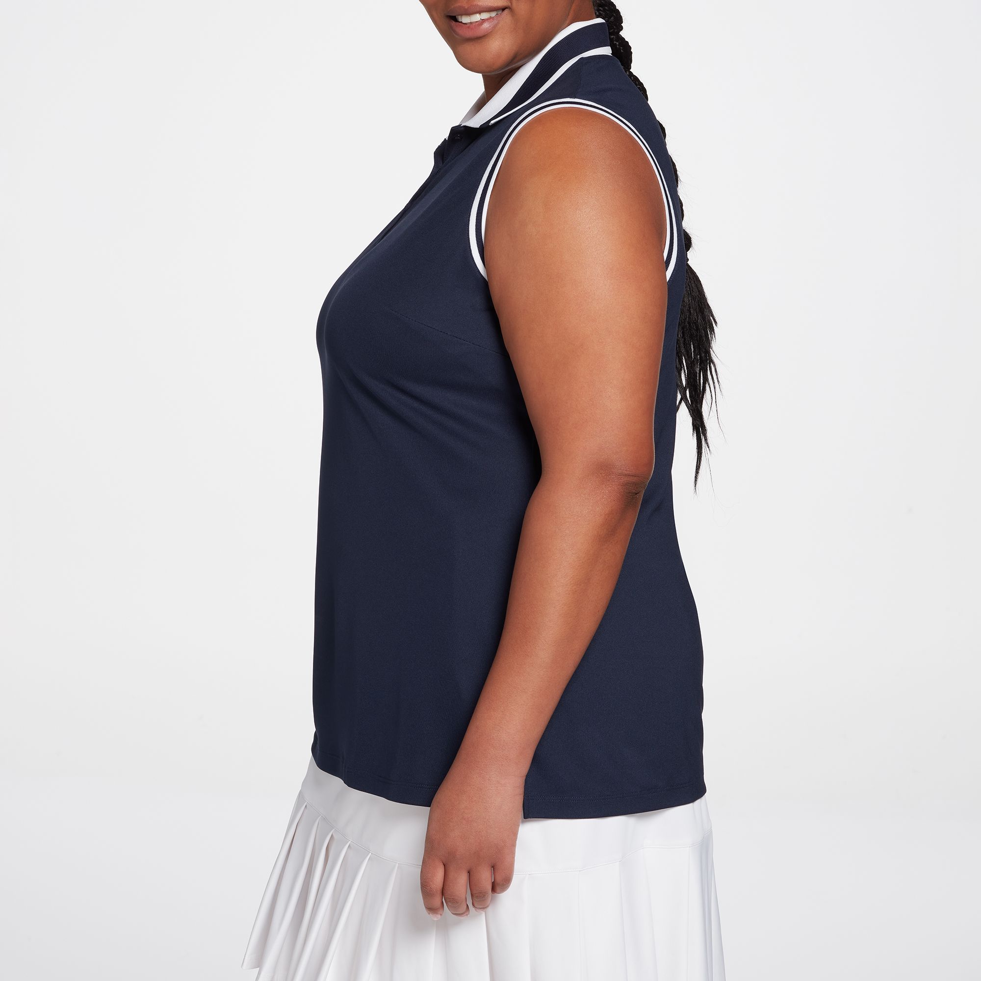 Walter Hagen Women's Pique Rib Trim Sleeveless Golf Polo product image