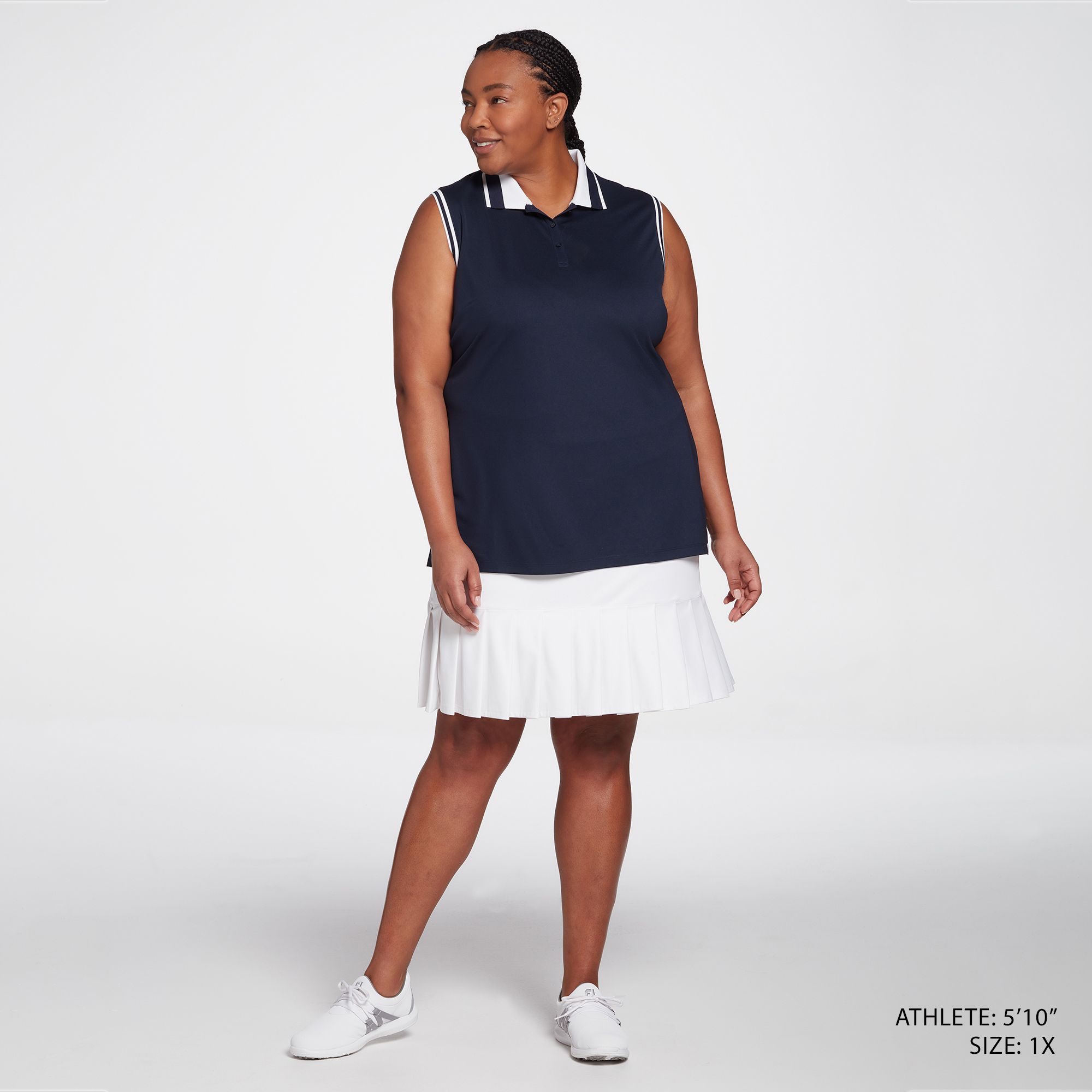 Walter Hagen Women's Pique Rib Trim Sleeveless Golf Polo product image