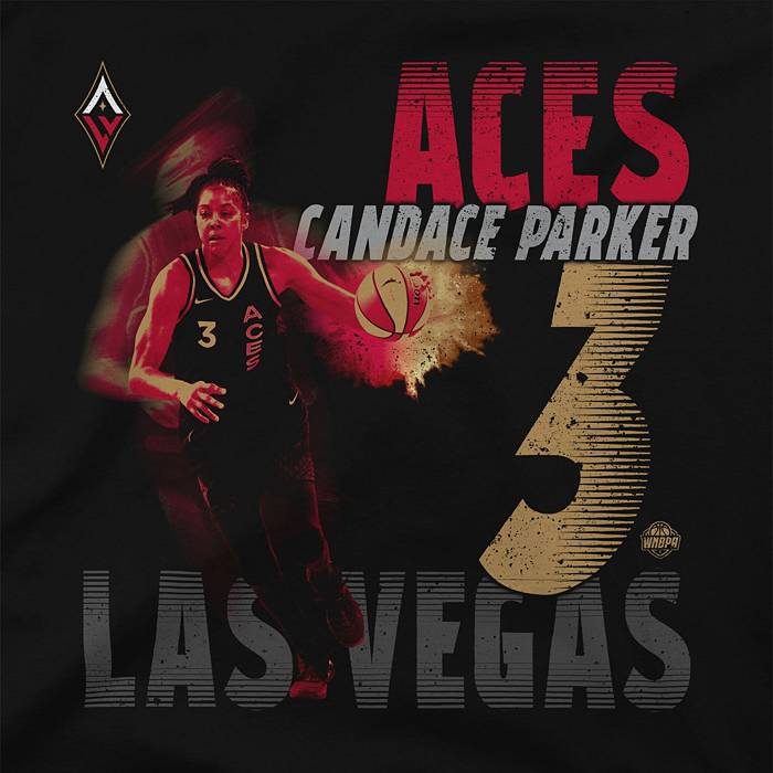 Stadium Essentials Adult Las Vegas Aces Candace Parker #3 Black T-Shirt