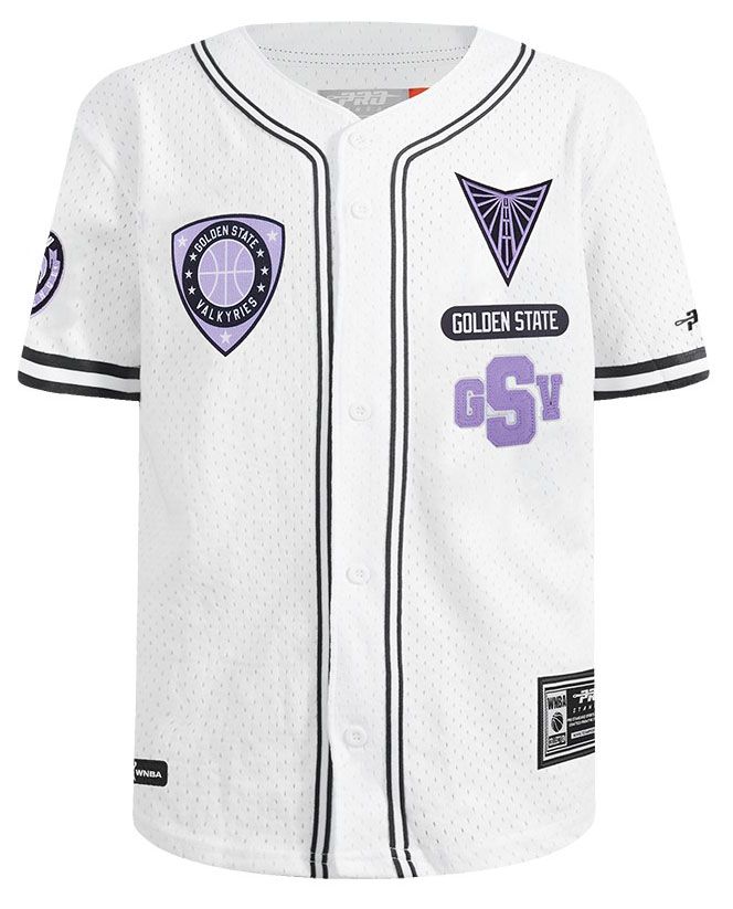 Pro Standard Youth Golden State Valkyries White Letterman Button Down Shirt product image