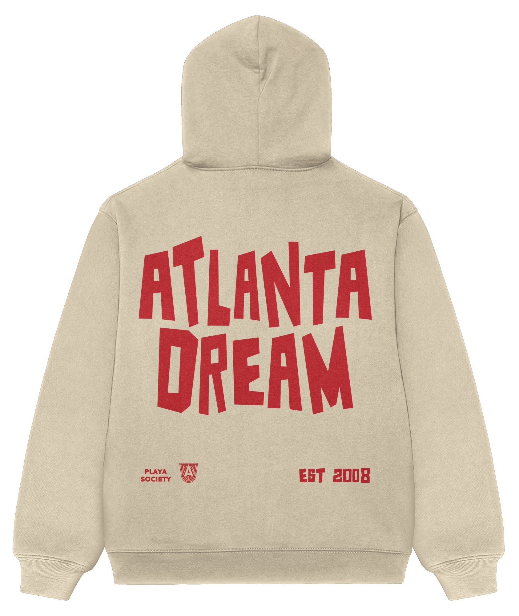 PLAYA SOCIETY Men's Atlanta Dream Off White Established Date Wordmark Hoodie product image