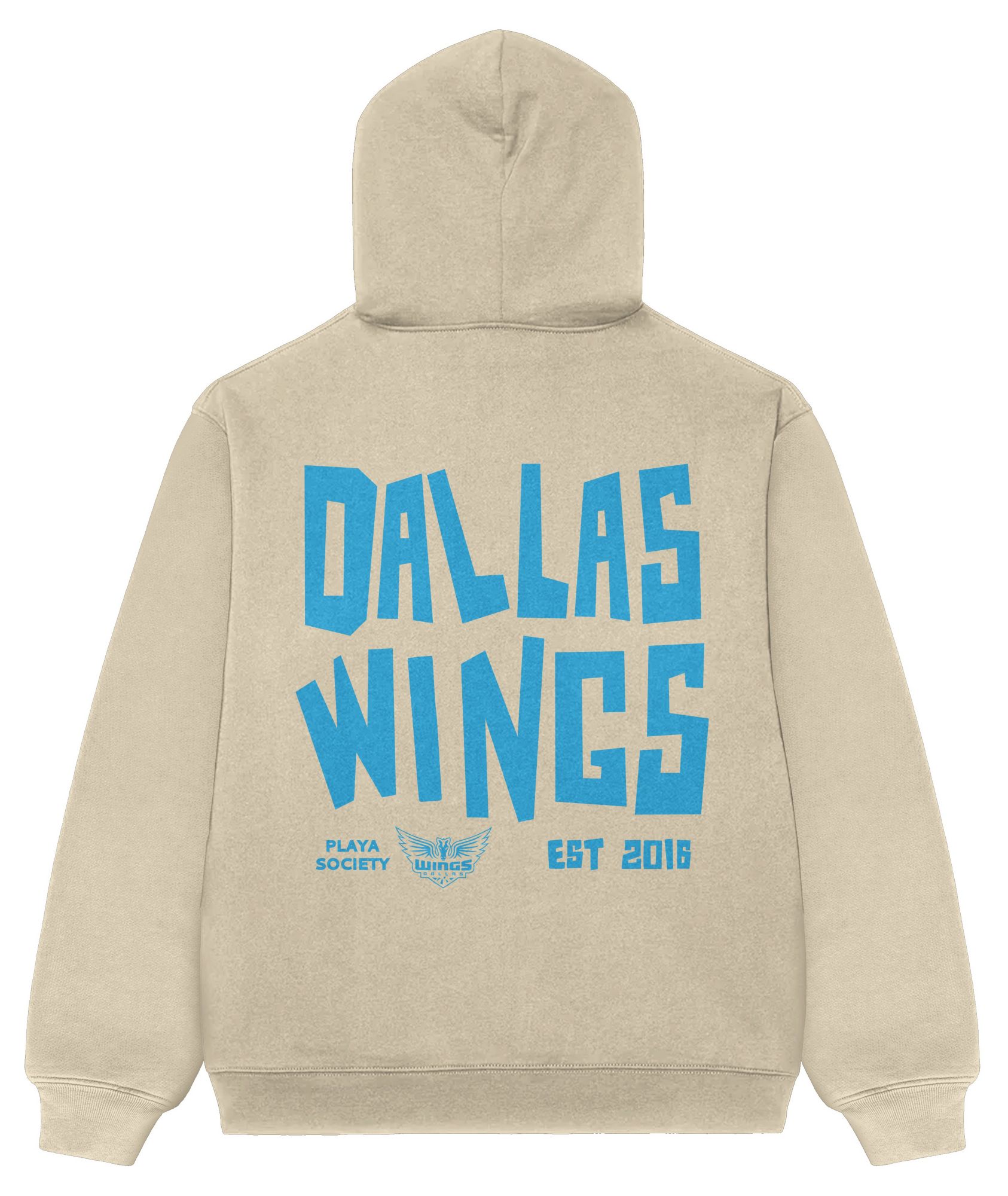 PLAYA SOCIETY Men's Dallas Wings Off White Established Date Wordmark Hoodie product image