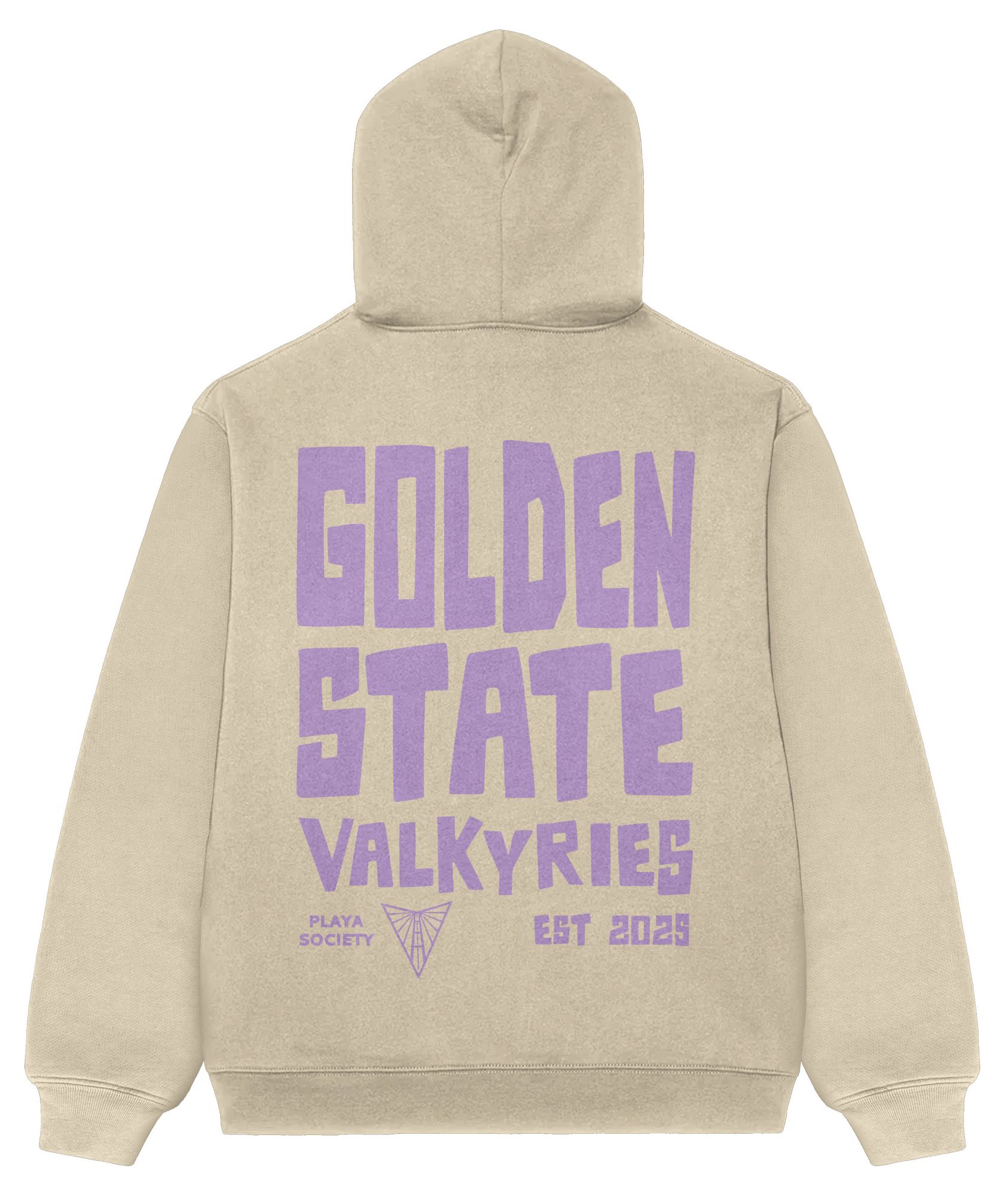 PLAYA SOCIETY Men's Golden State Valkyries Off White Established Date Wordmark Hoodie product image