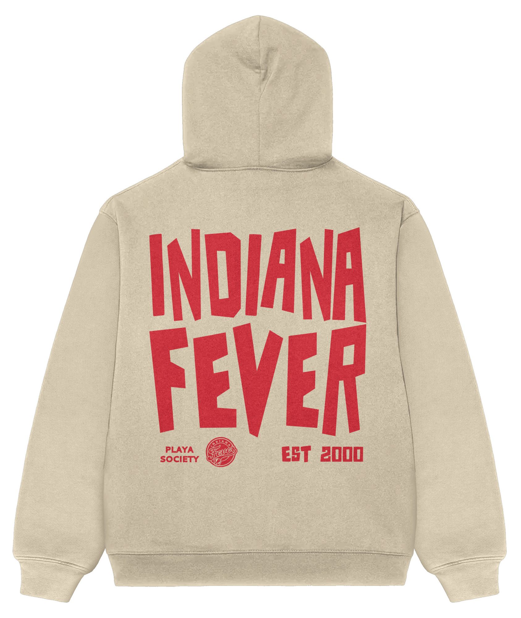 PLAYA SOCIETY Men's Indiana Fever Off White Established Date Wordmark Hoodie product image