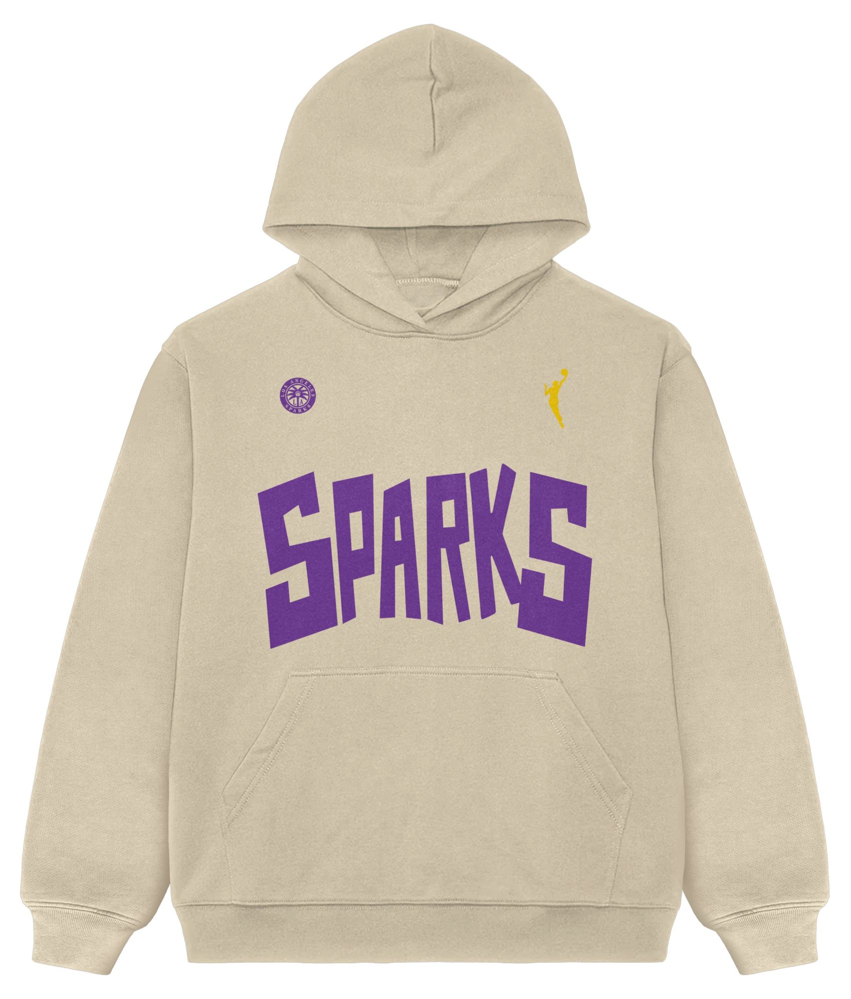 PLAYA SOCIETY Men's Los Angeles Sparks Off White Established Date Wordmark Hoodie product image