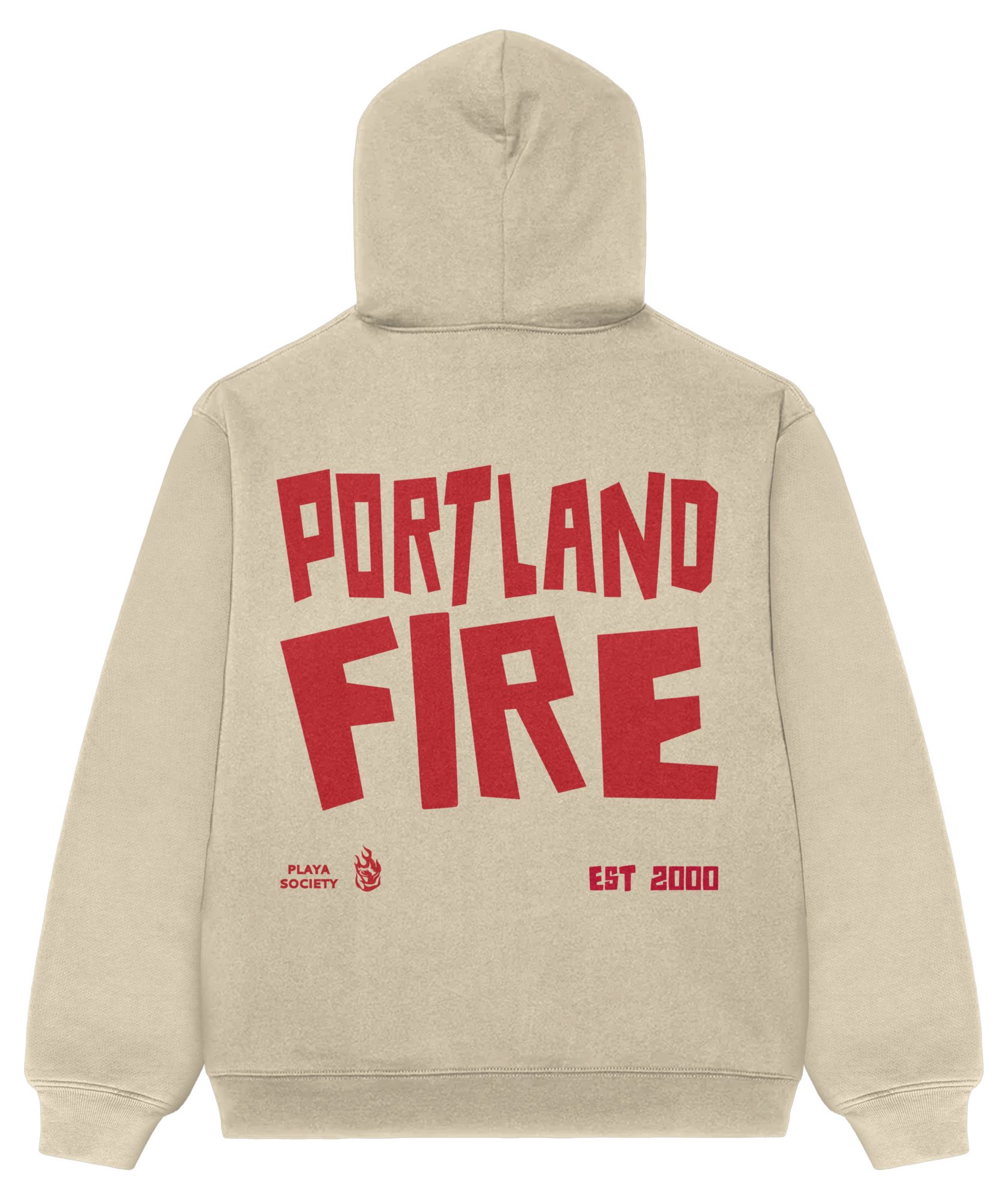 PLAYA SOCIETY Men's Portland Fire Off White Established Date Wordmark Hoodie product image