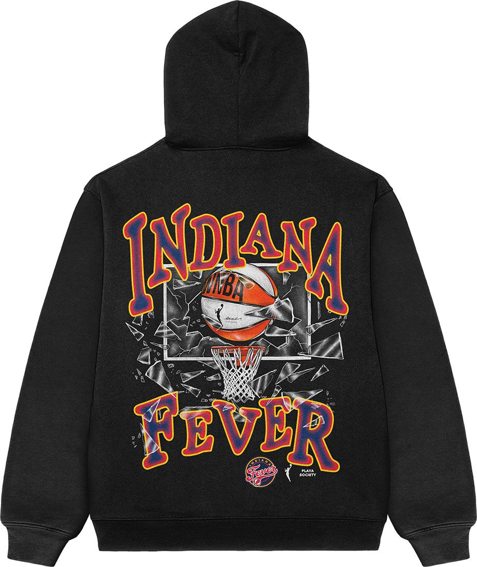 PLAYA SOCIETY Men's Indiana Fever Black Shattered Glass Graphic Hoodie product image