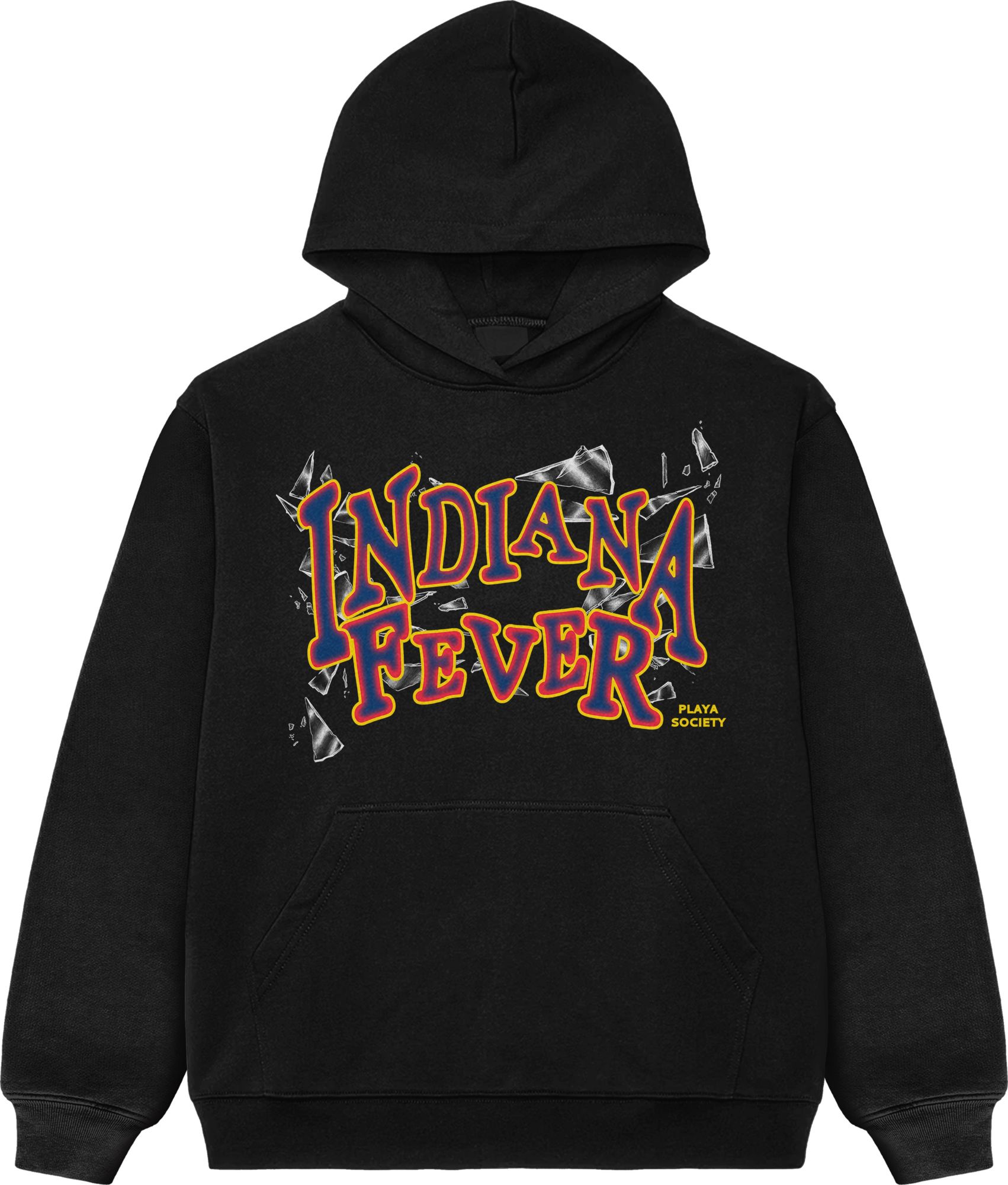 PLAYA SOCIETY Men's Indiana Fever Black Shattered Glass Graphic Hoodie product image
