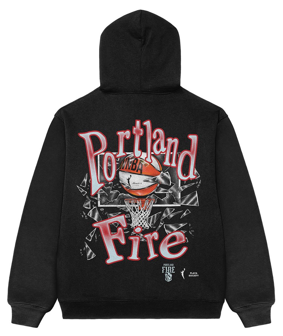 PLAYA SOCIETY Men's Portland Fire Black Shattered Glass Graphic Hoodie product image