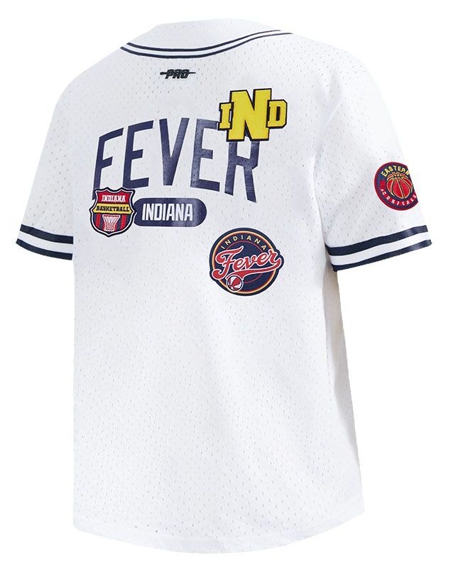 Pro Standard Youth Indiana Fever White Letterman Button Down Shirt product image