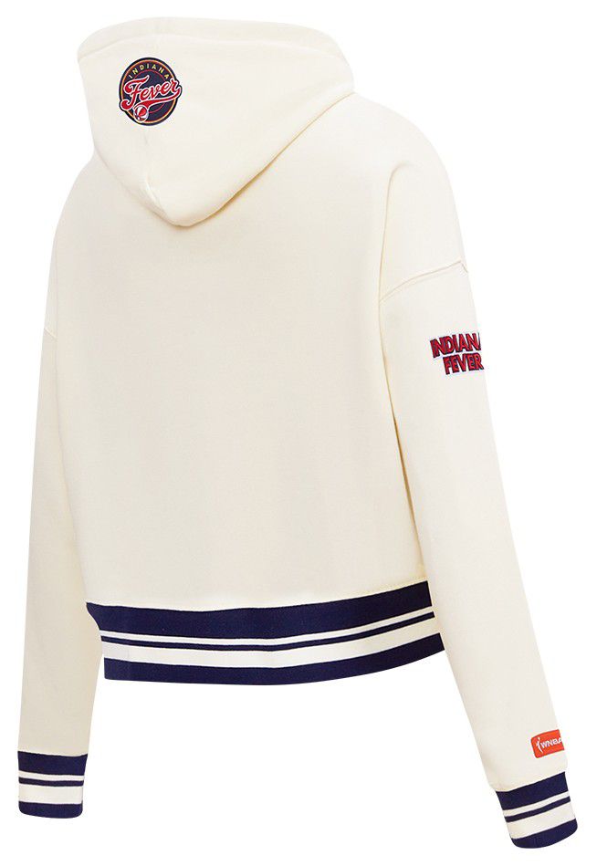 Pro Standard Women's Indiana Fever Off White Retro Classic Cropped Hoodie product image