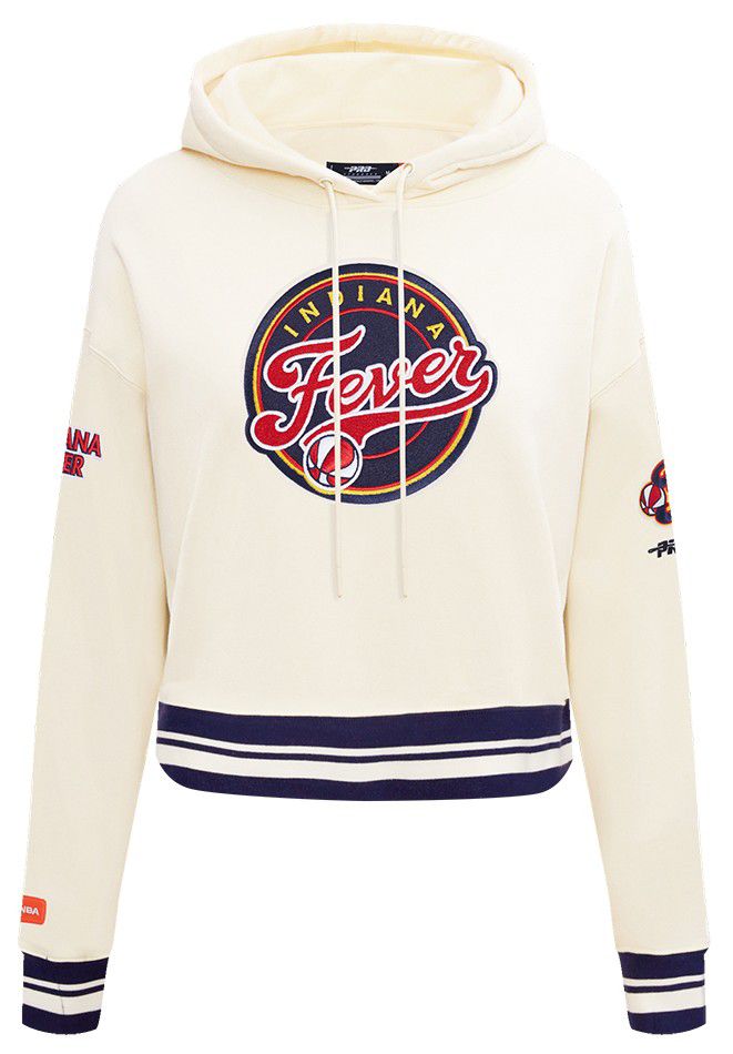 Pro Standard Women's Indiana Fever Off White Retro Classic Cropped Hoodie product image