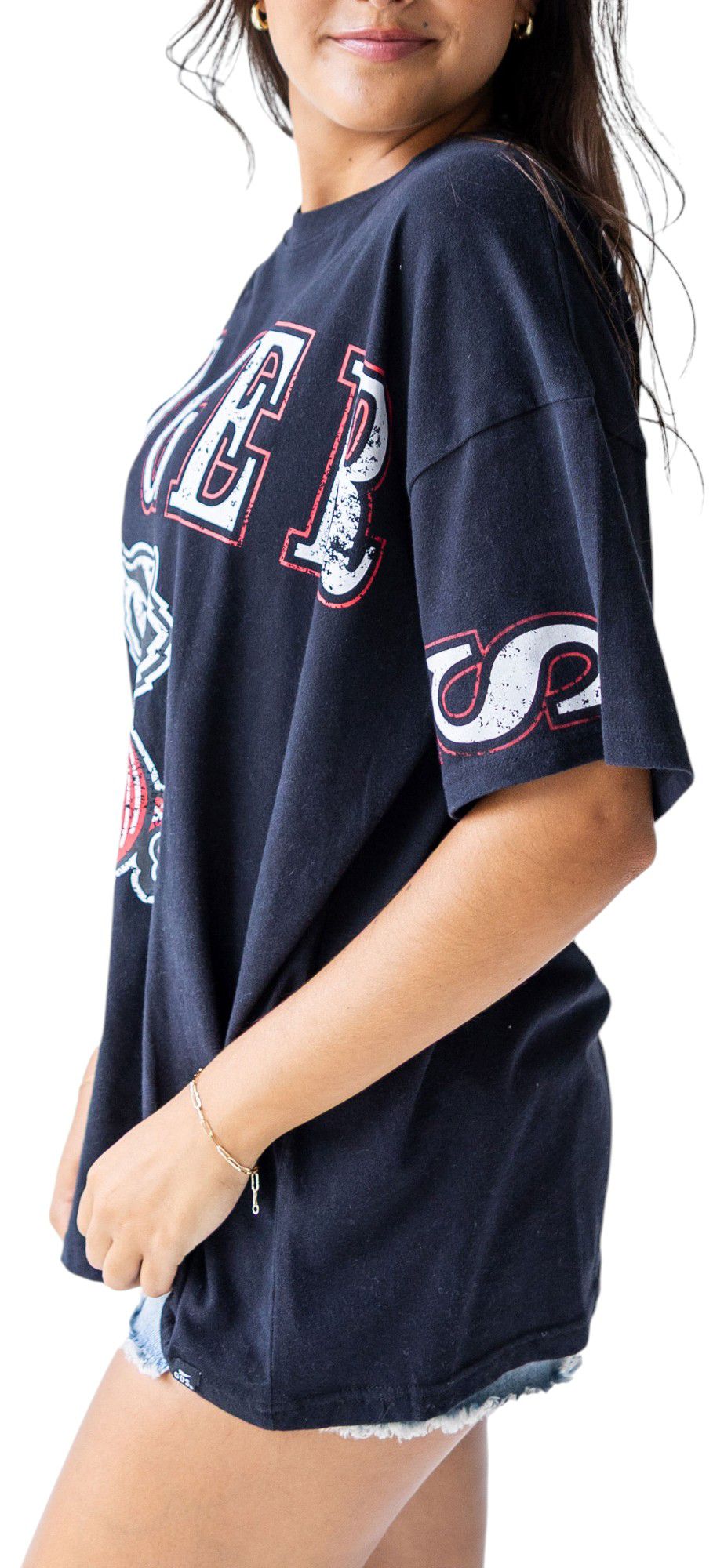 Gameday Social Women's Wisconsin Badgers Washed Black The Band Short Sleeve T-Shirt product image